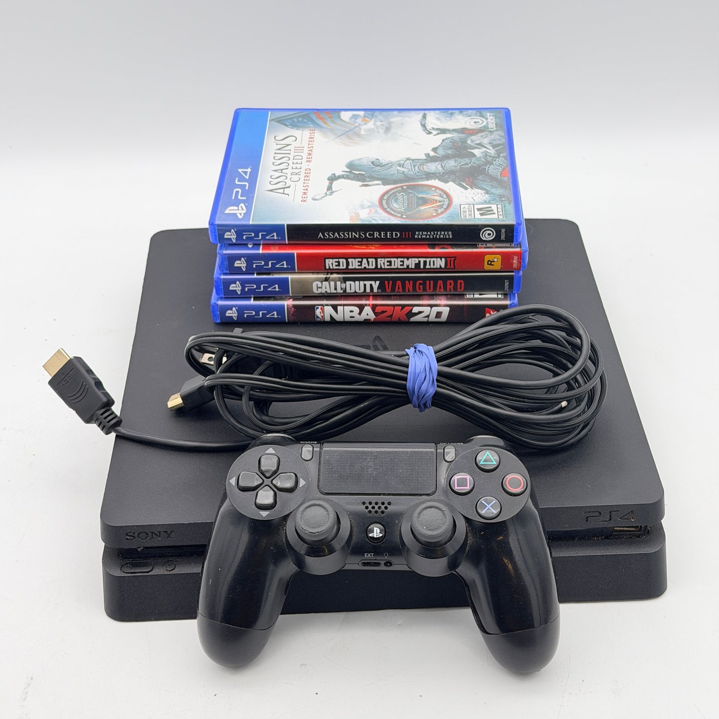 Sony PlayStation 4 PS4 Slim 1TB CUH-2215B Black Console Bundle with Controller, Cords & 5 Games