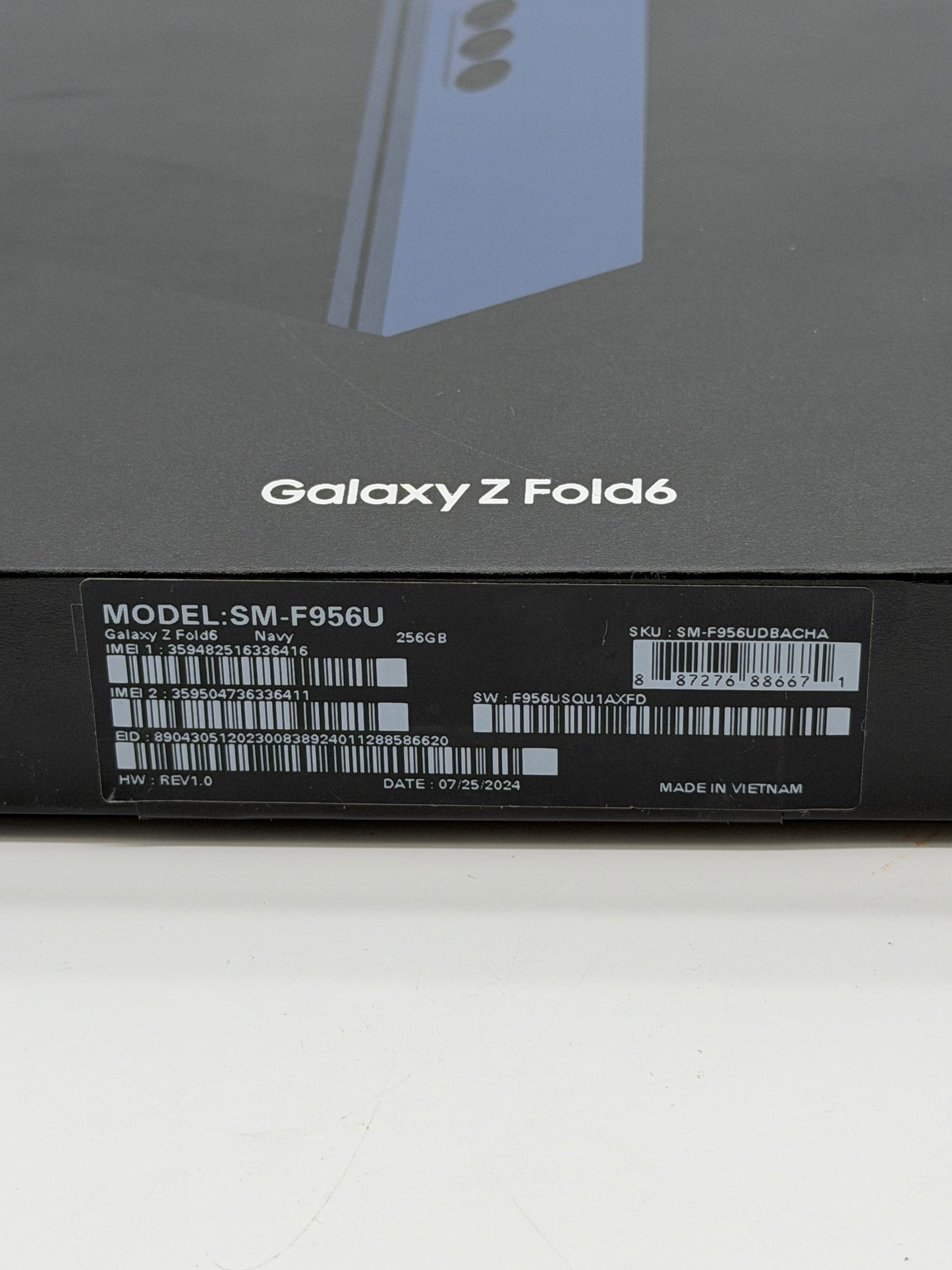 Samsung Galaxy Z Fold6 SM-F956U1 Spectrum Locked 256GB Navy Open Box New