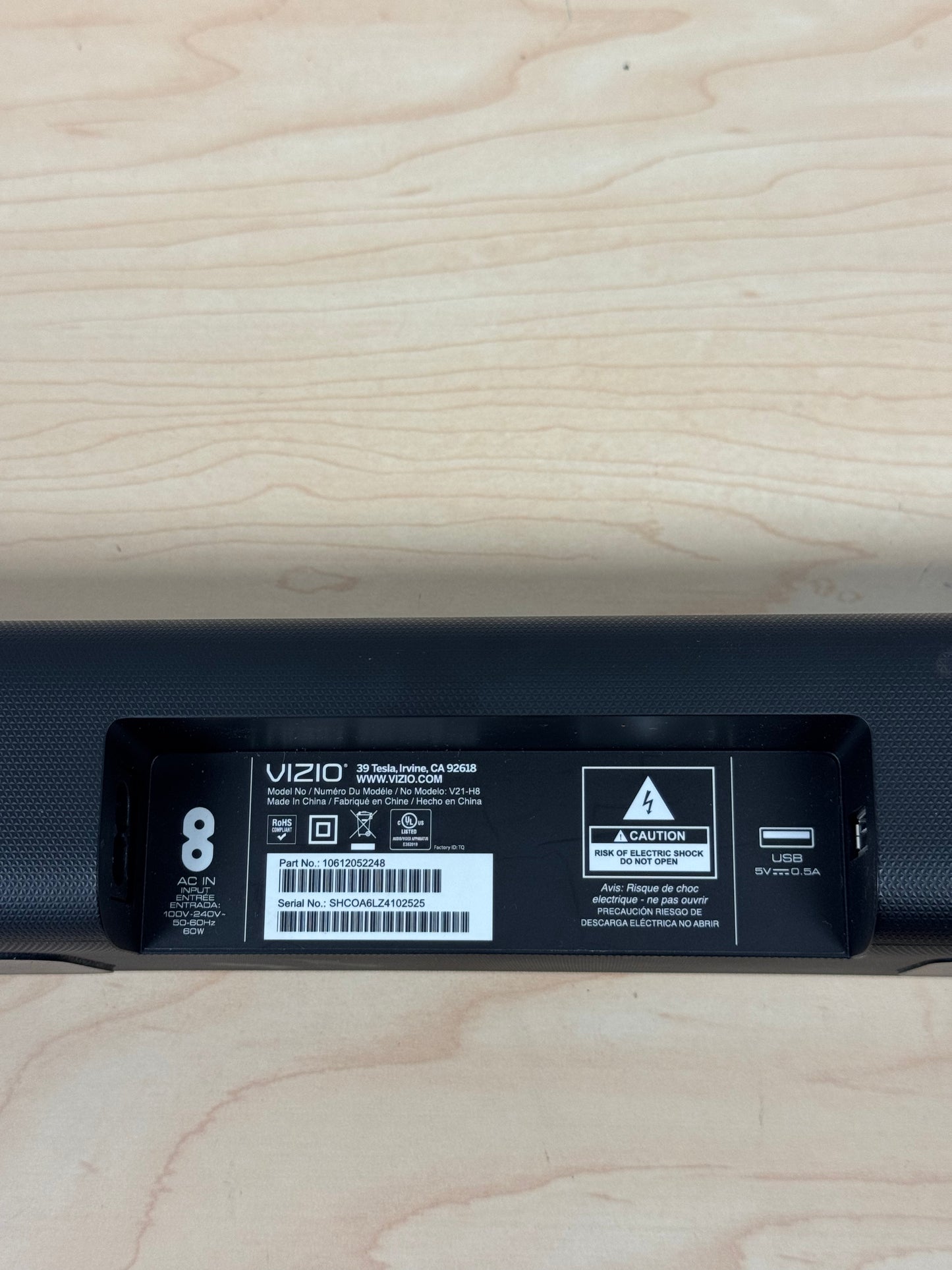 VIZIO Soundbar and Woofer V21-H8 - Black - Remote Included