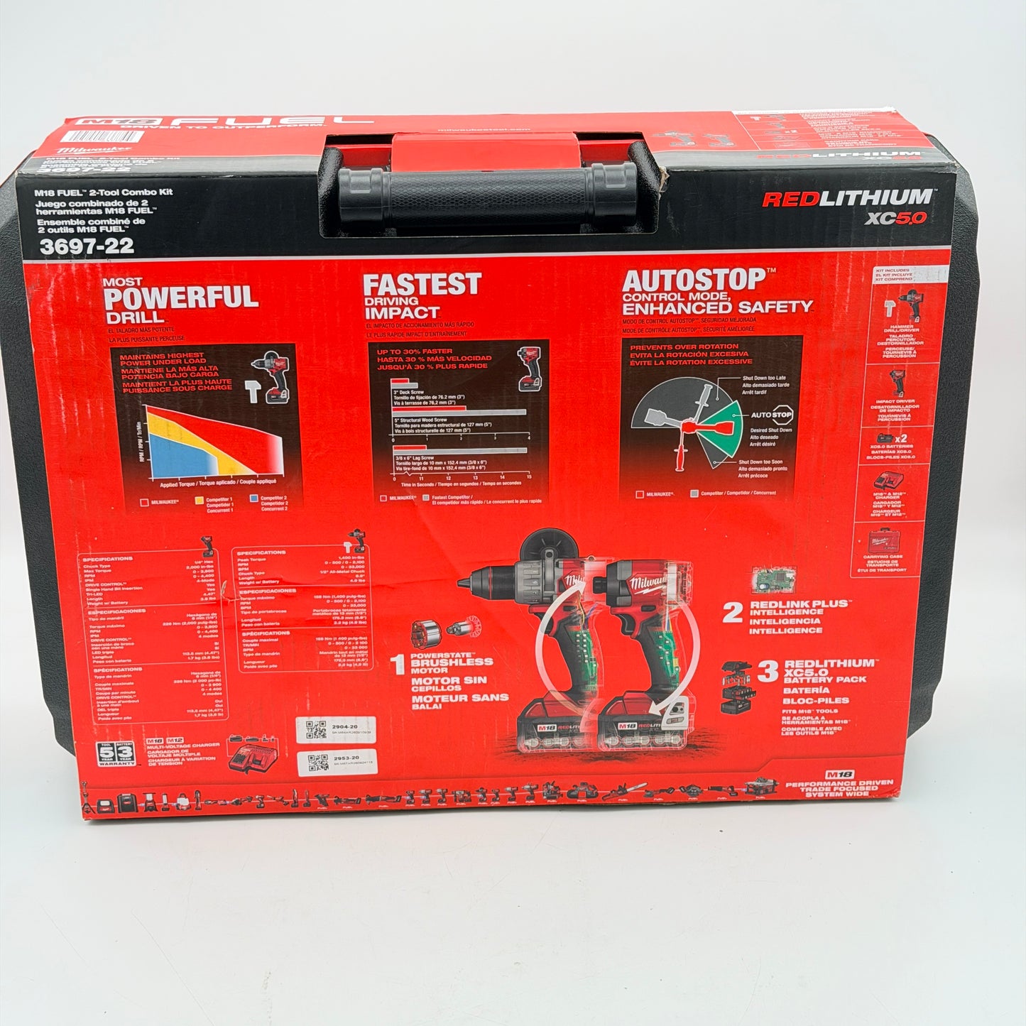 Milwaukee M18 FUEL 18V 2-Tool Combo Kit - Red (3697-22)