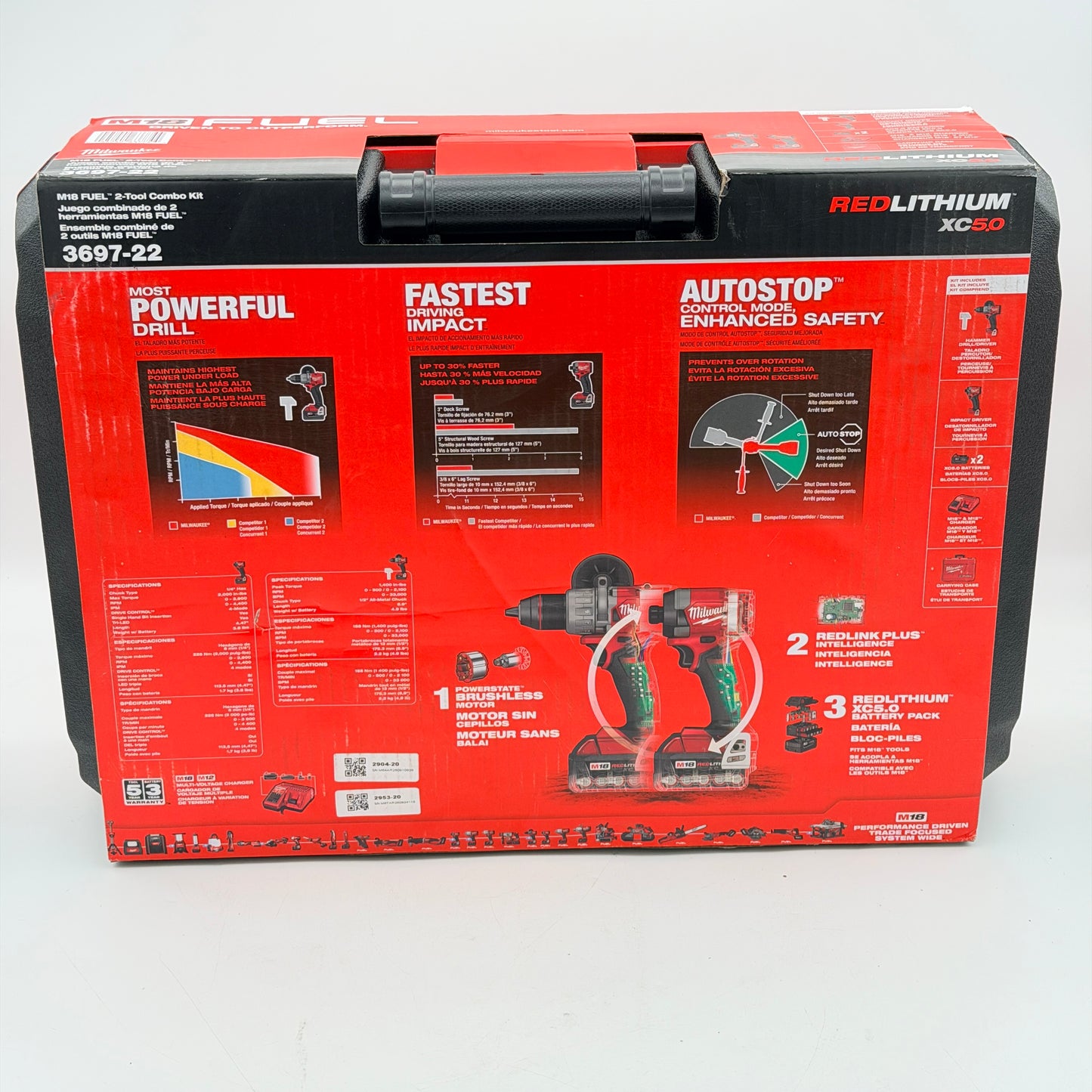 Milwaukee M18 FUEL 18V 2-Tool Combo Kit - Red (3697-22)