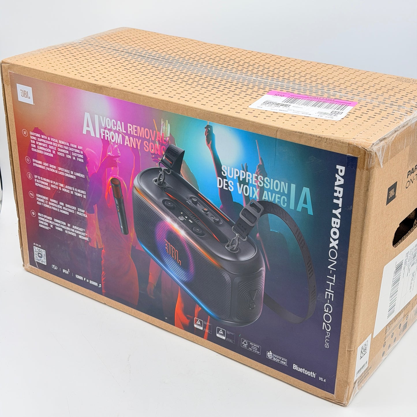 JBL PartyBox On-The-Go 2 Plus Wireless Karaoke Speaker w/ Microphone (Black)