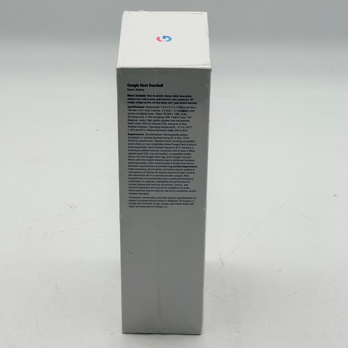 New Google Nest Doorbell Smart Doorbell Snow GA01318-US