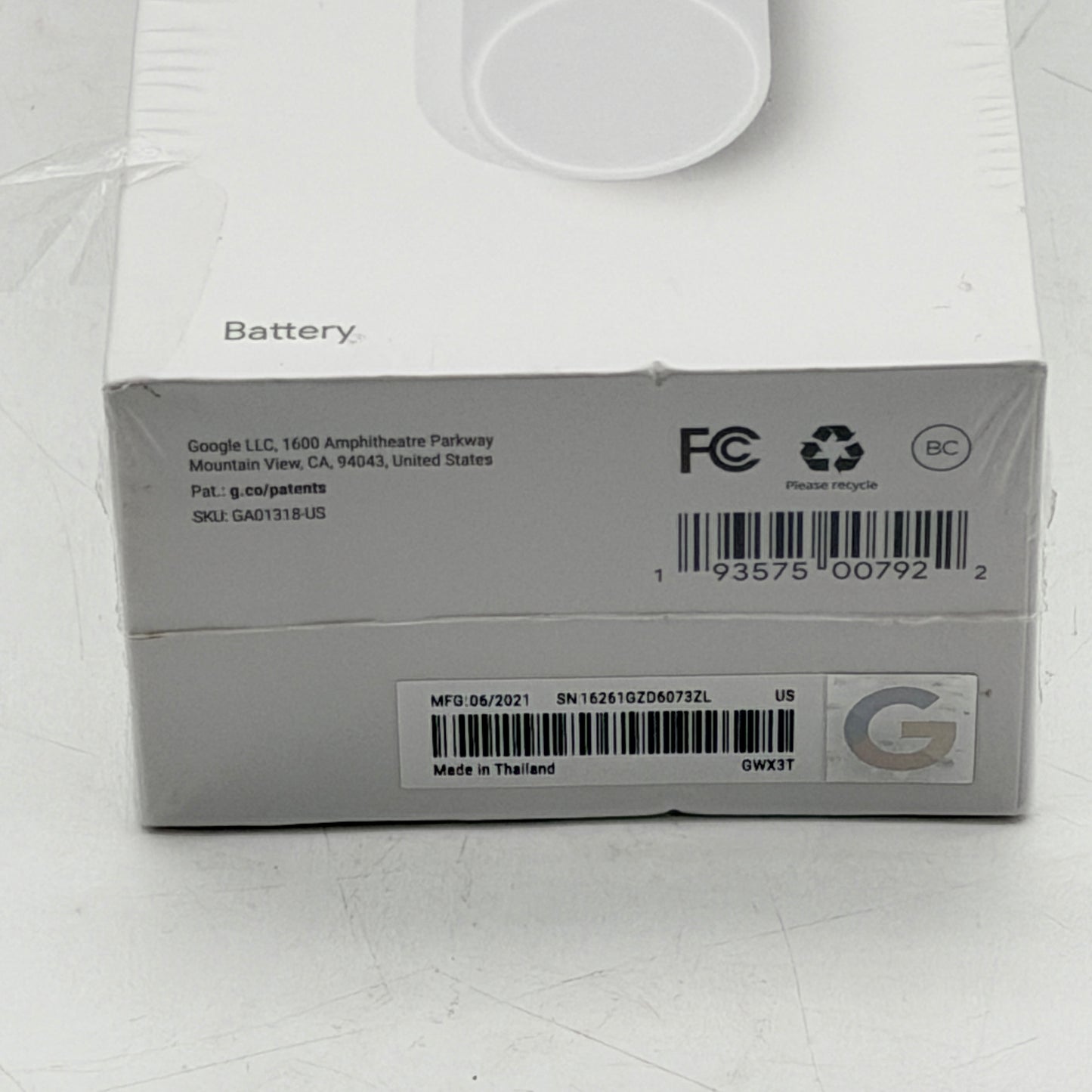 New Google Nest Doorbell Smart Doorbell Snow GA01318-US