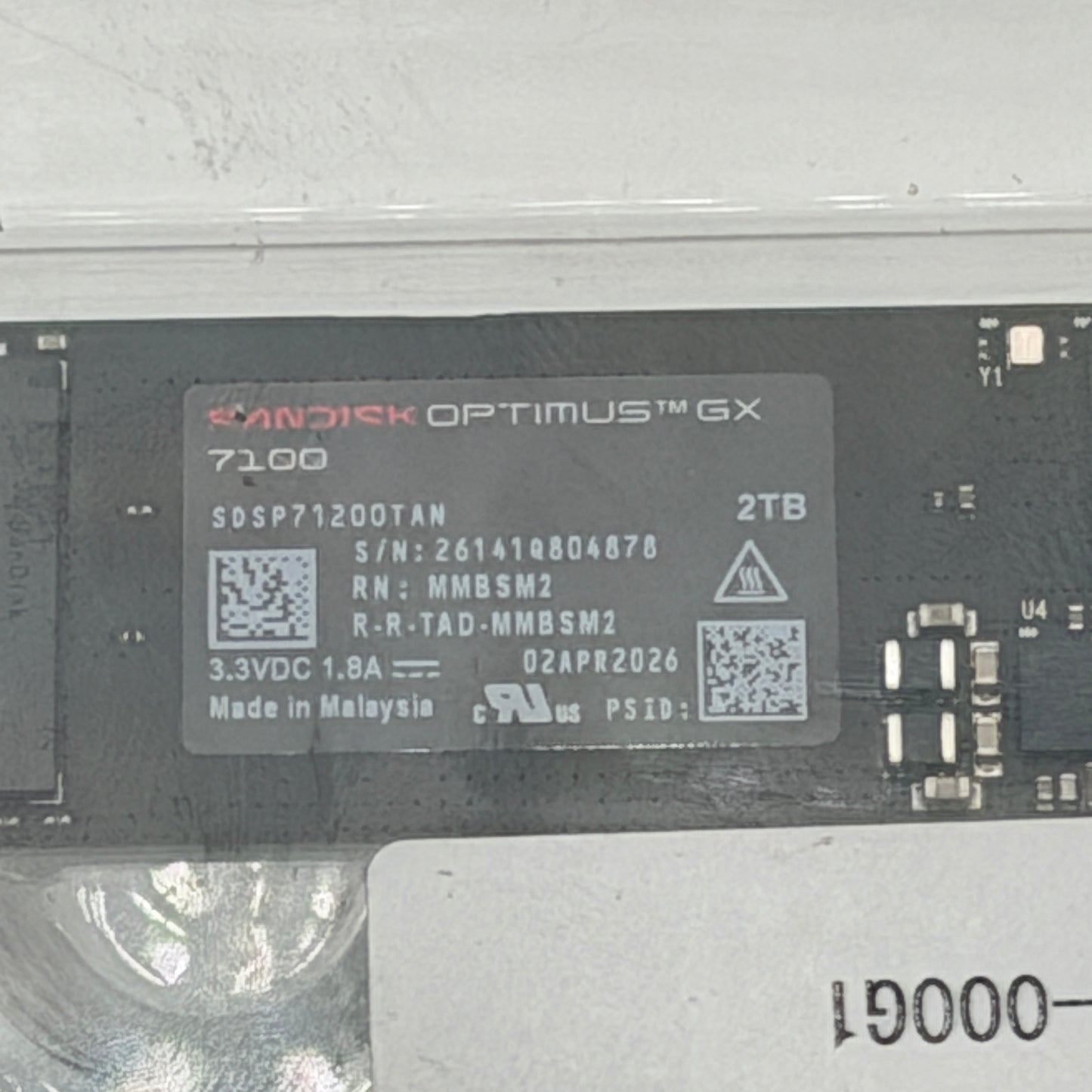 SanDisk Optimus GX 7100 2TB PCIe 4.0 x4 M.2 2280 NVMe SSD