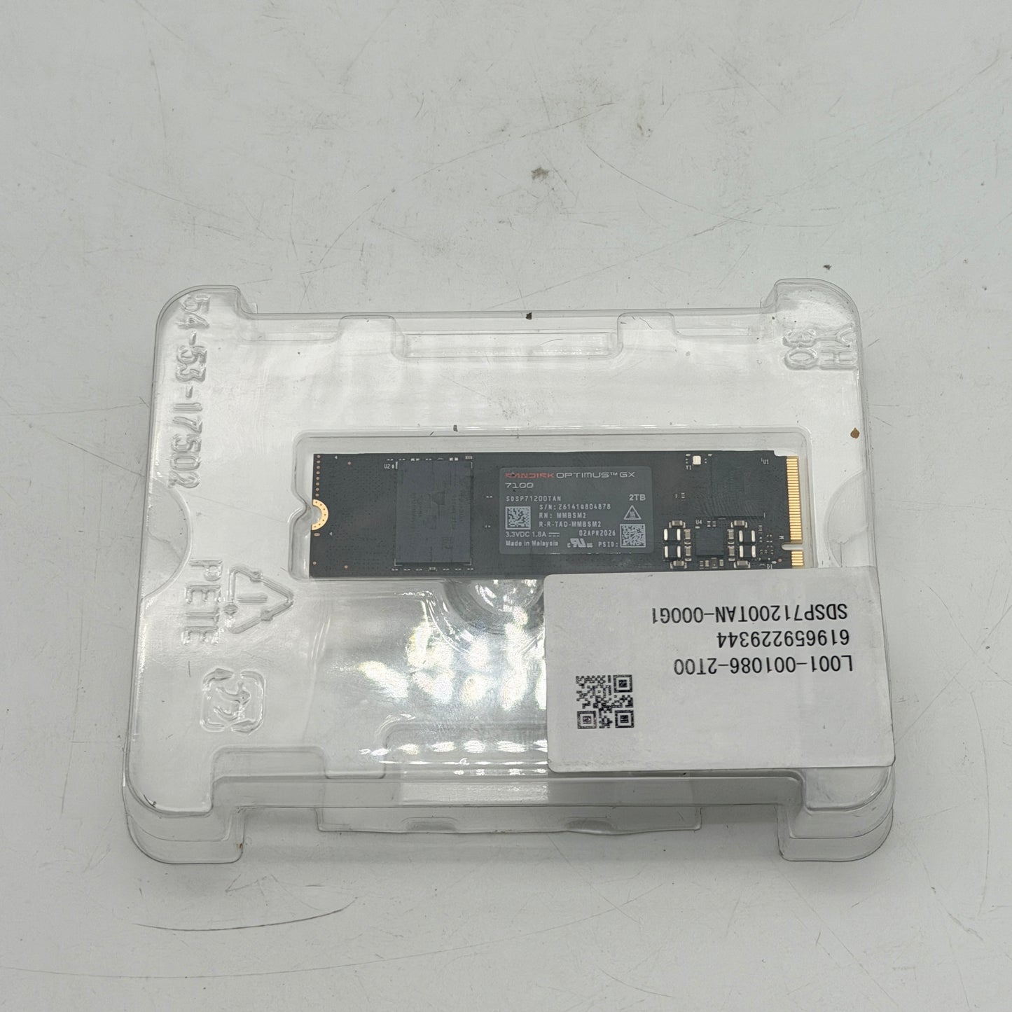 SanDisk Optimus GX 7100 2TB PCIe 4.0 x4 M.2 2280 NVMe SSD