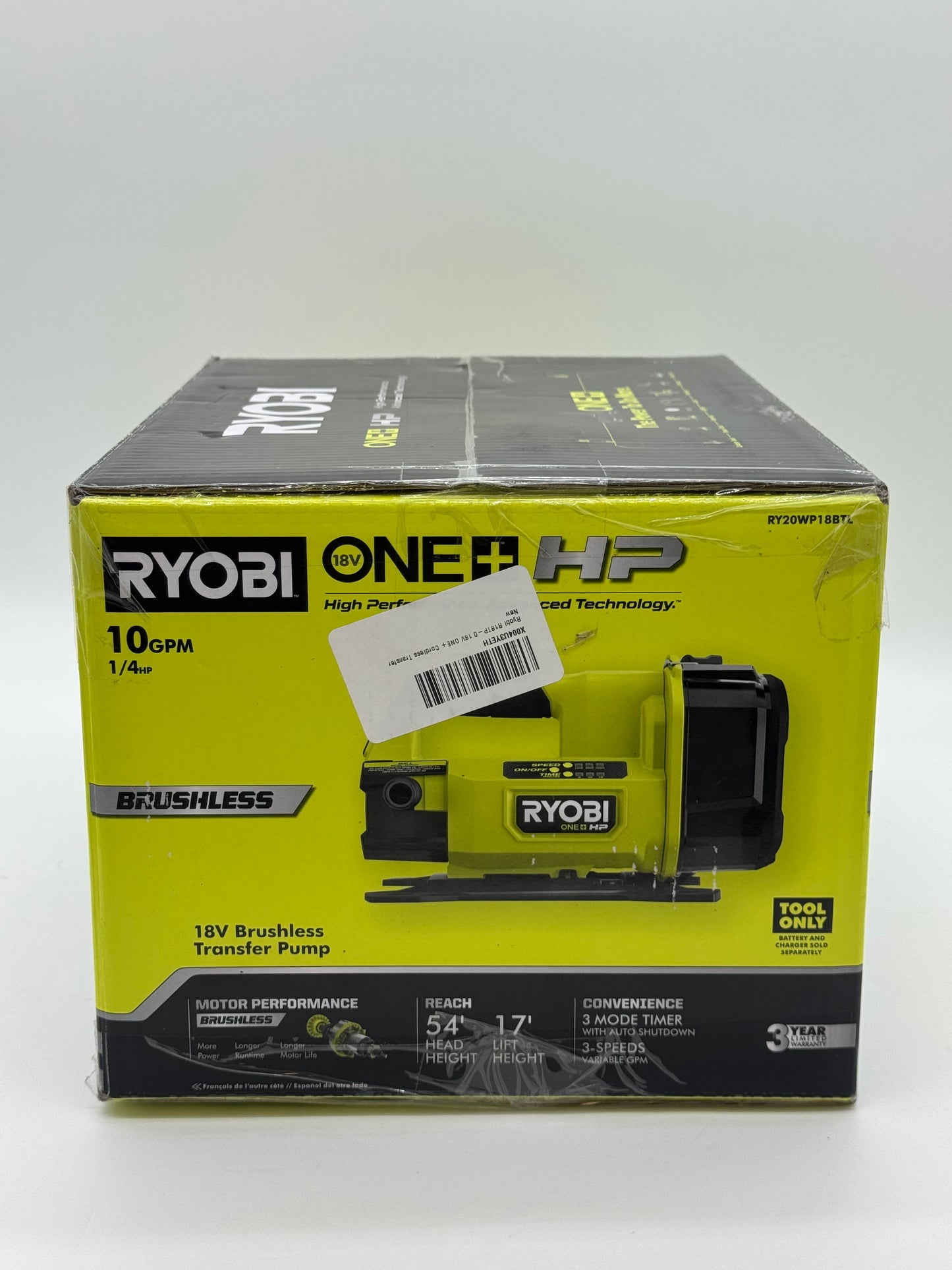 Ryobi ONE+ HP 18V Cordless Battery Powered Transfer Pump with 2.0 Ah Battery - New In Box