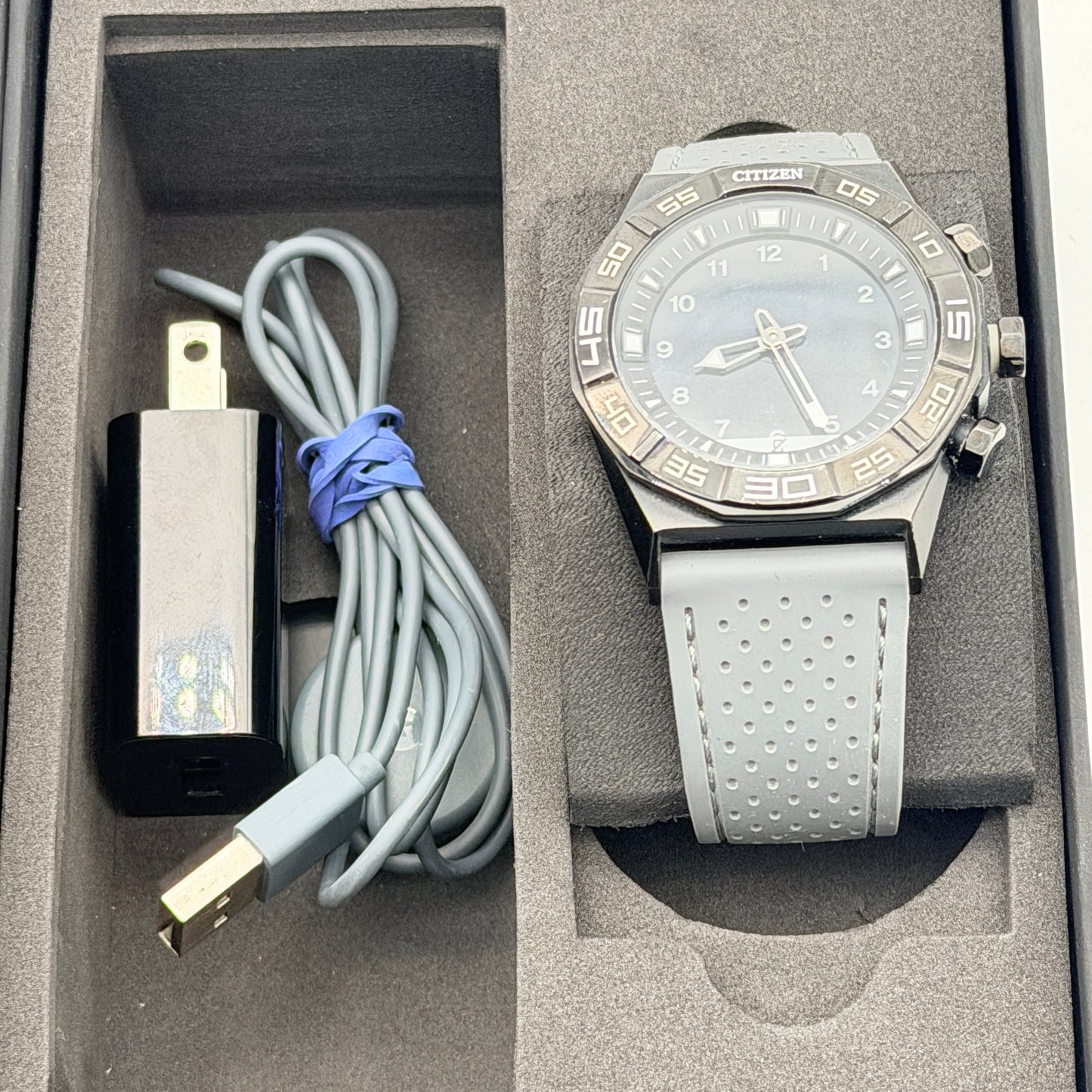 Citizen CZ Smart Hybrid 44mm Black Stainless Steel Smartwatch - Tested & Working