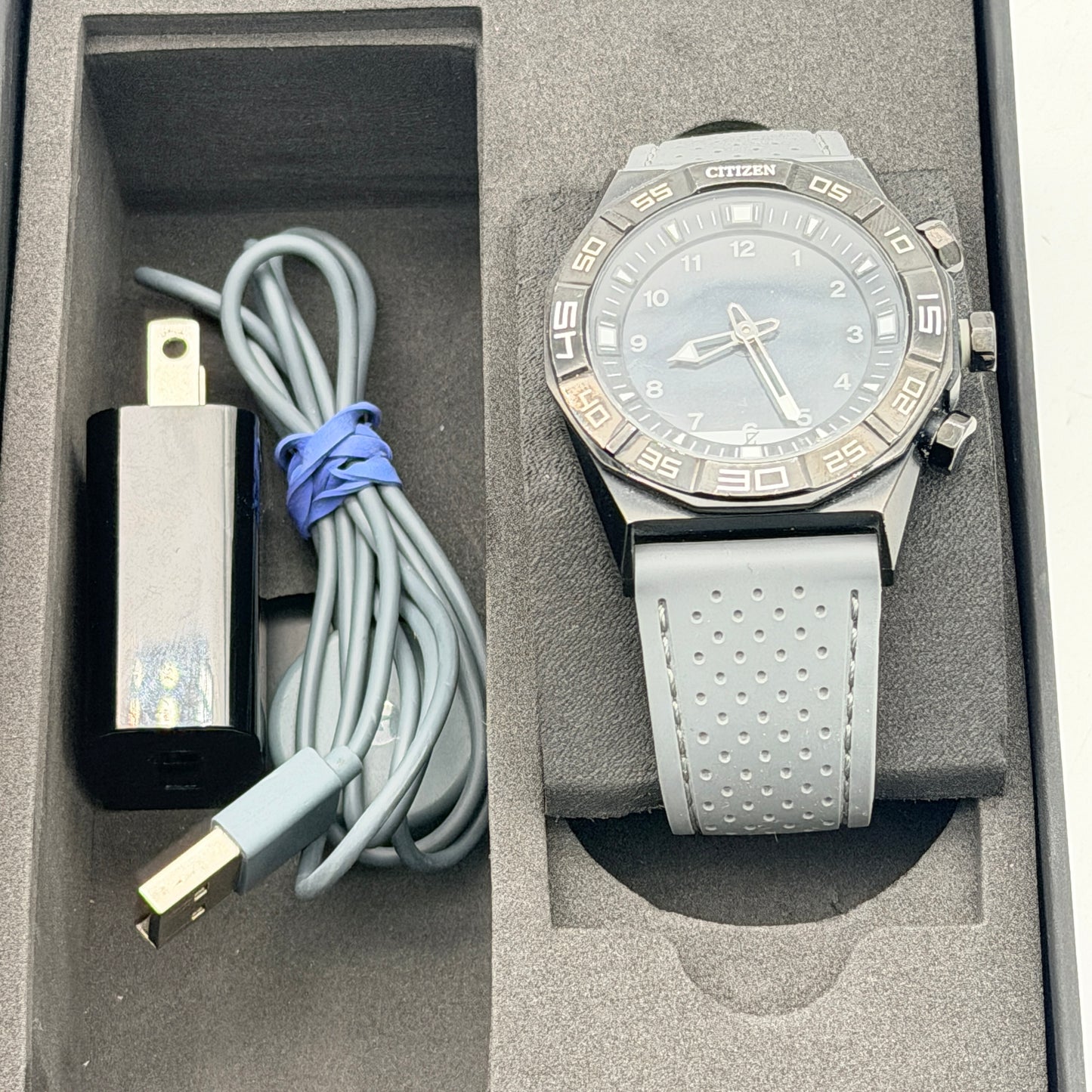 Citizen CZ Smart Hybrid 44mm Black Stainless Steel Smartwatch - Tested & Working