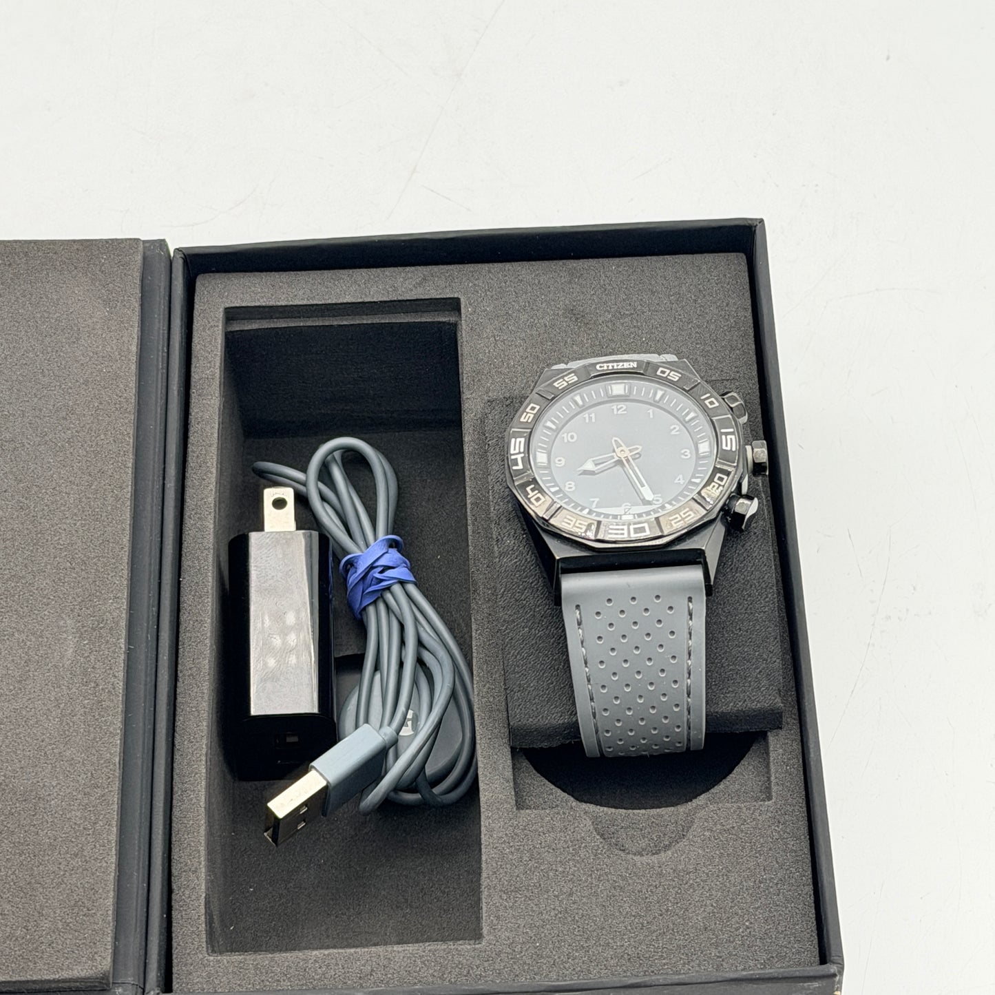 Citizen CZ Smart Hybrid 44mm Black Stainless Steel Smartwatch - Tested & Working