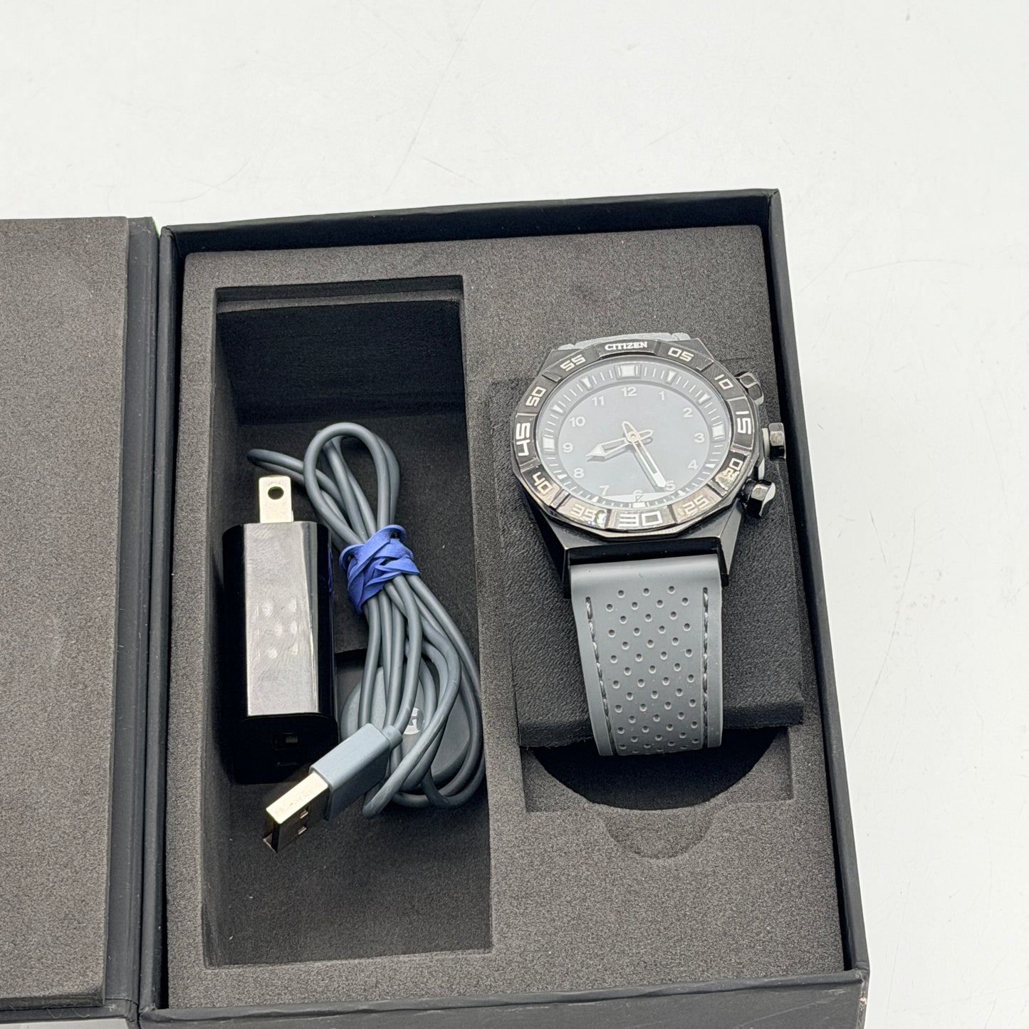 Citizen CZ Smart Hybrid 44mm Black Stainless Steel Smartwatch - Tested & Working