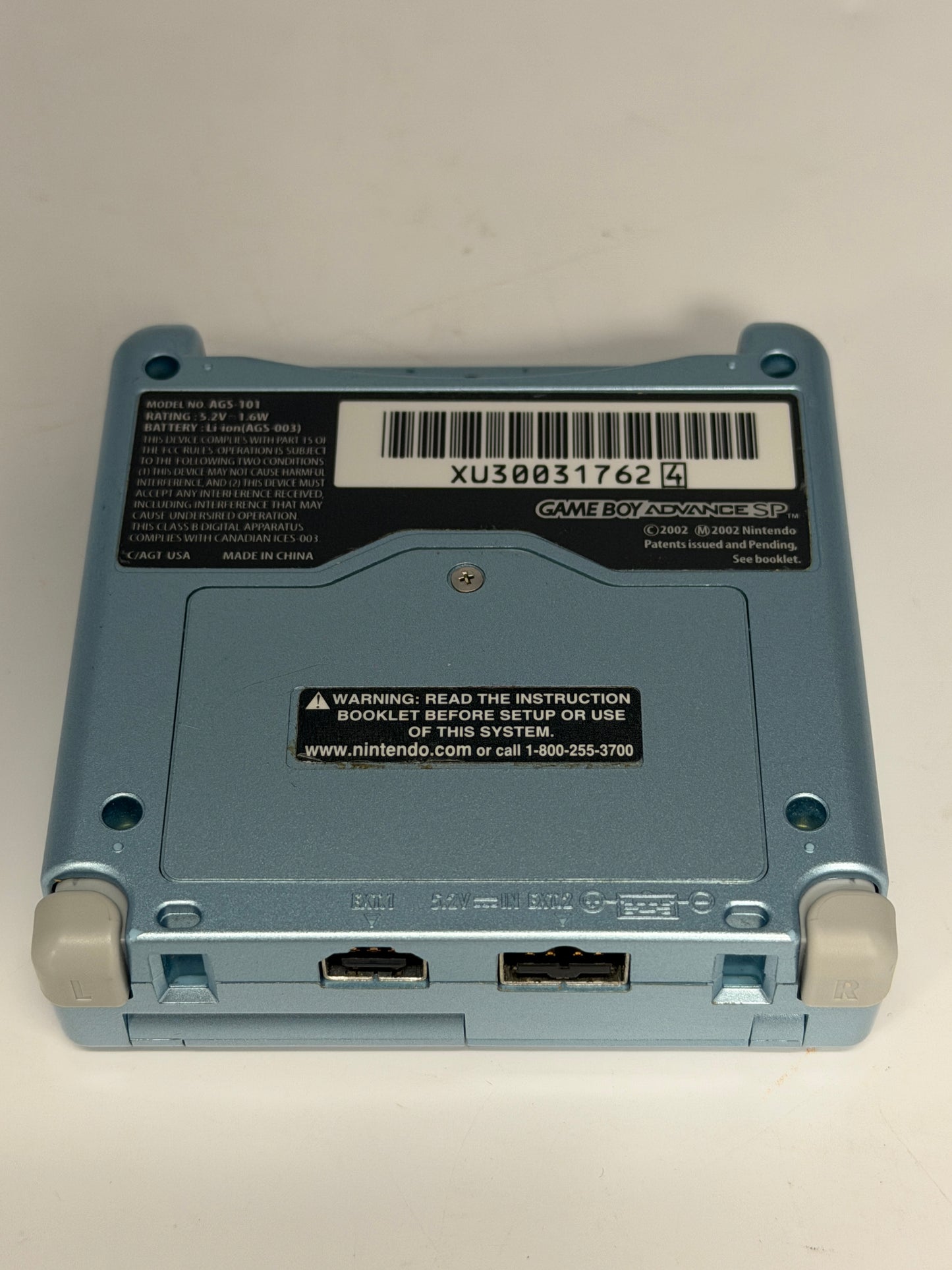 Nintendo Gameboy Advance SP Pearl Blue AGS-101 System w/ Charger - Working