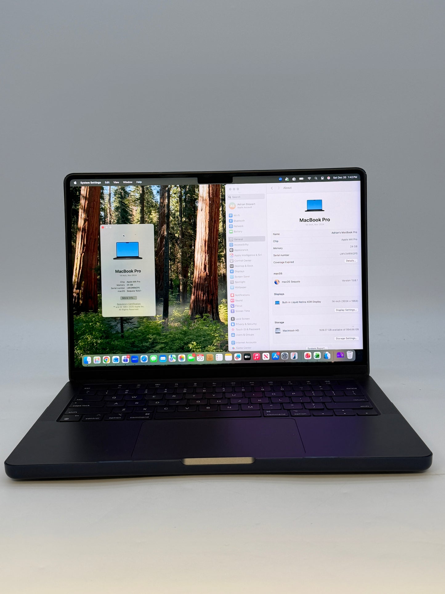 Apple MacBook Pro 14" 2024 M4 Pro 20C GPU 4.5GHz 24GB RAM 1TB SSD A3401