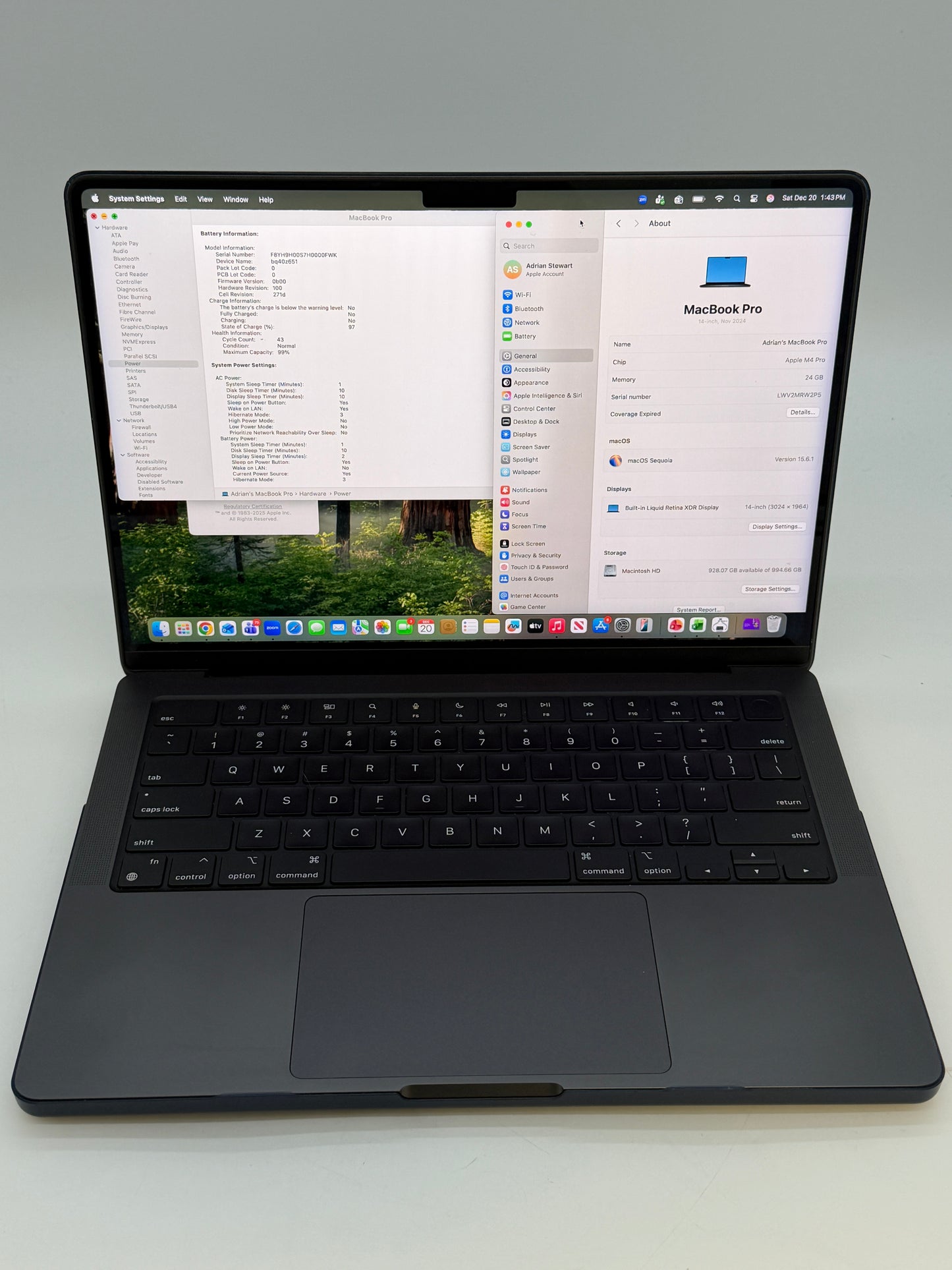 Apple MacBook Pro 14" 2024 M4 Pro 20C GPU 4.5GHz 24GB RAM 1TB SSD A3401