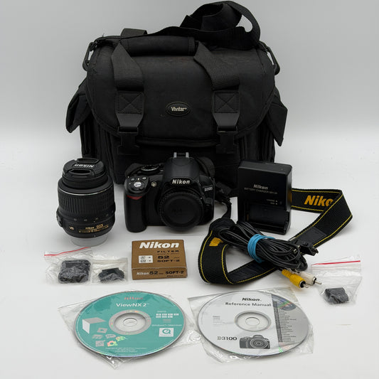 Nikon D3100 14.2MP Digital SLR Camera w/ 18-55mm Lense, and  Bag+Charger