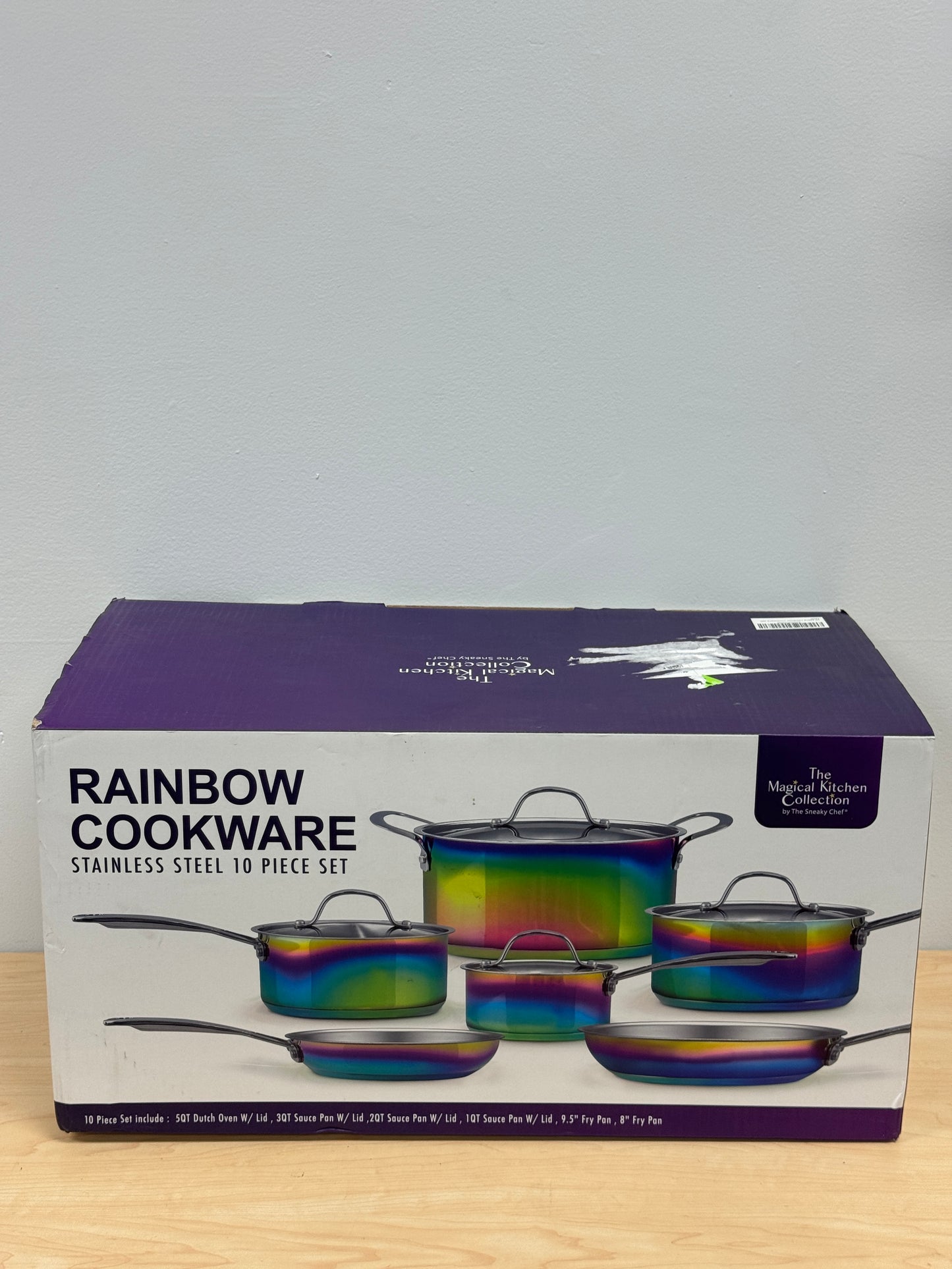 The Magical Kitchen Collection Iridescent Rainbow Cookware 10 Piece Set - Premium