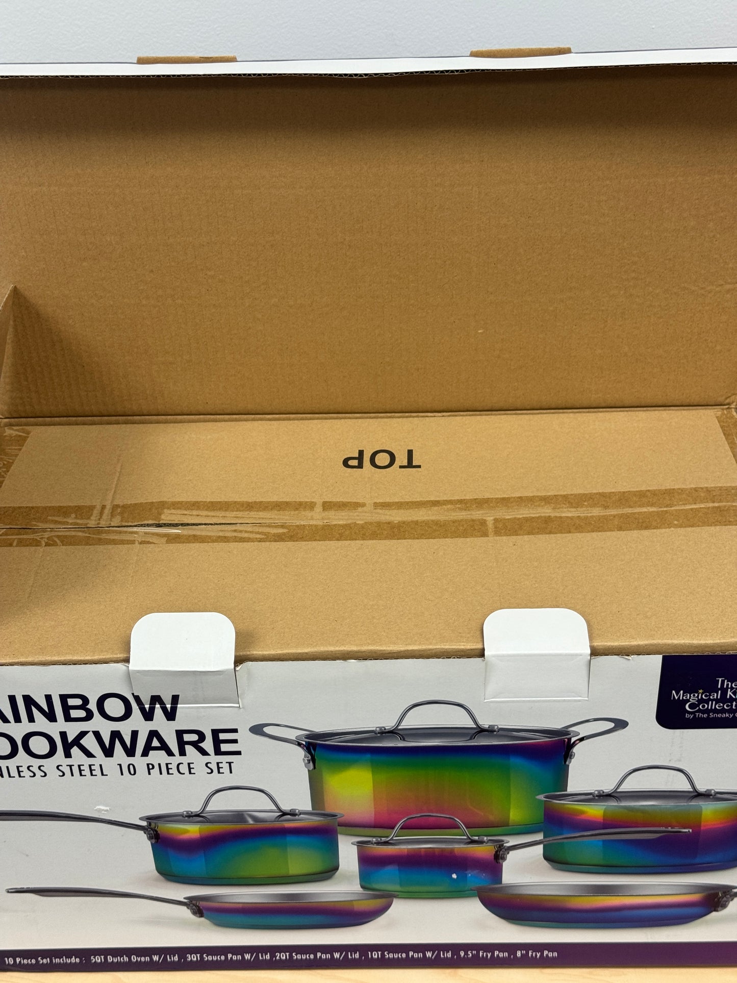 The Magical Kitchen Collection Iridescent Rainbow Cookware 10 Piece Set - Premium