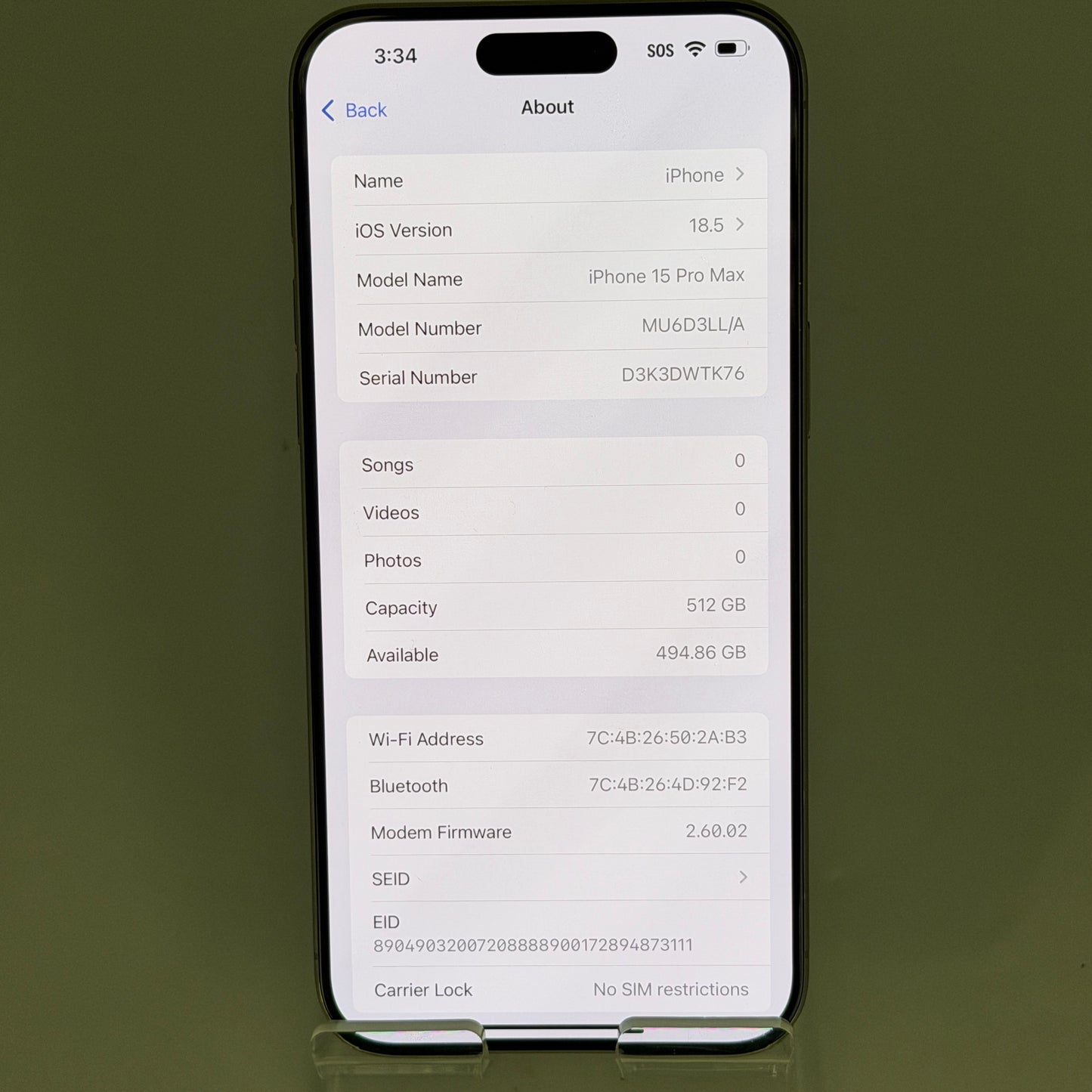 Apple iPhone 15 Pro Max 512GB Natural Titanium Unlocked - Cracked Back