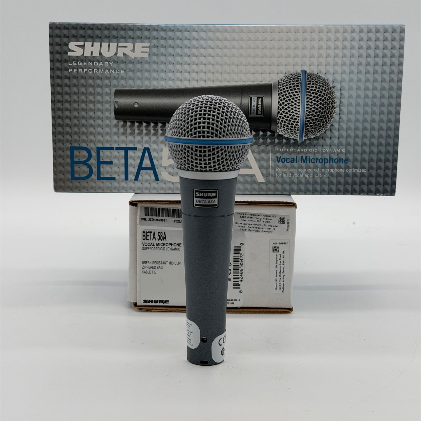 AUTHENTIC Shure BETA 58A Supercardioid Dynamic Vocal Microphone comes W / mount