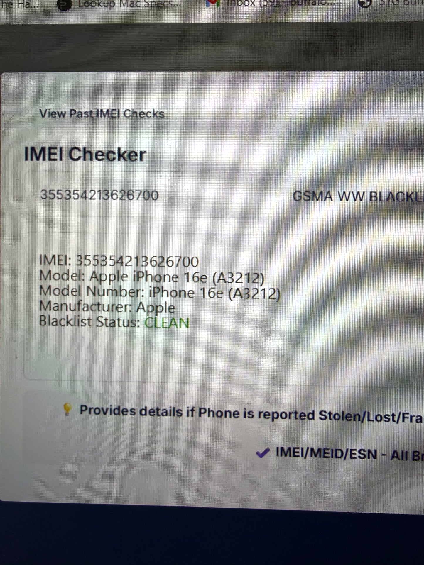 Apple iPhone 16e - 128 GB - Black (Verizon)