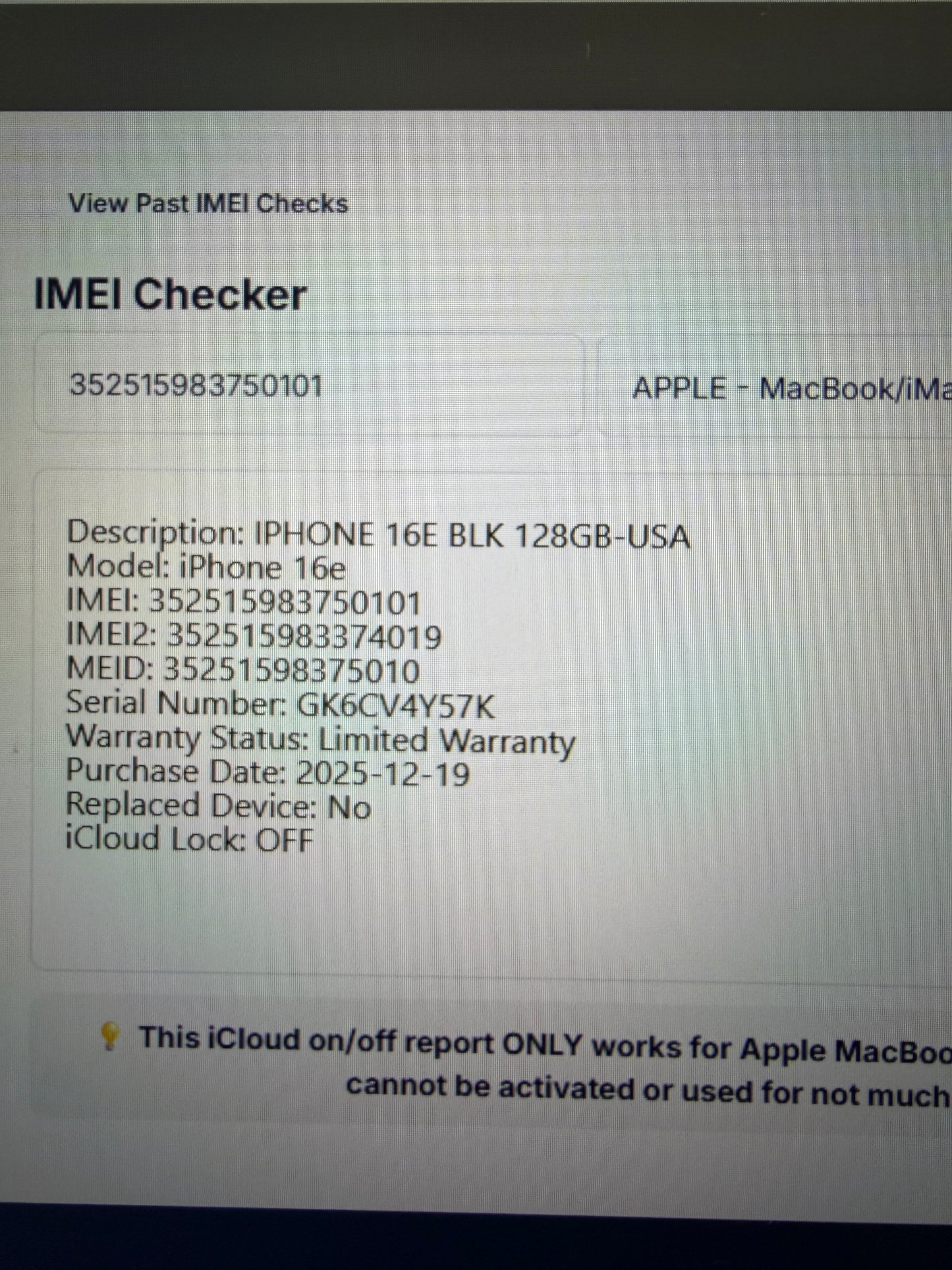 Apple iPhone 16e - 128 GB - Black (Verizon)
