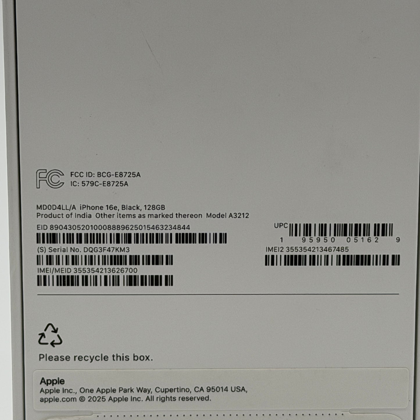 Apple iPhone 16e - 128 GB - Black (Verizon)