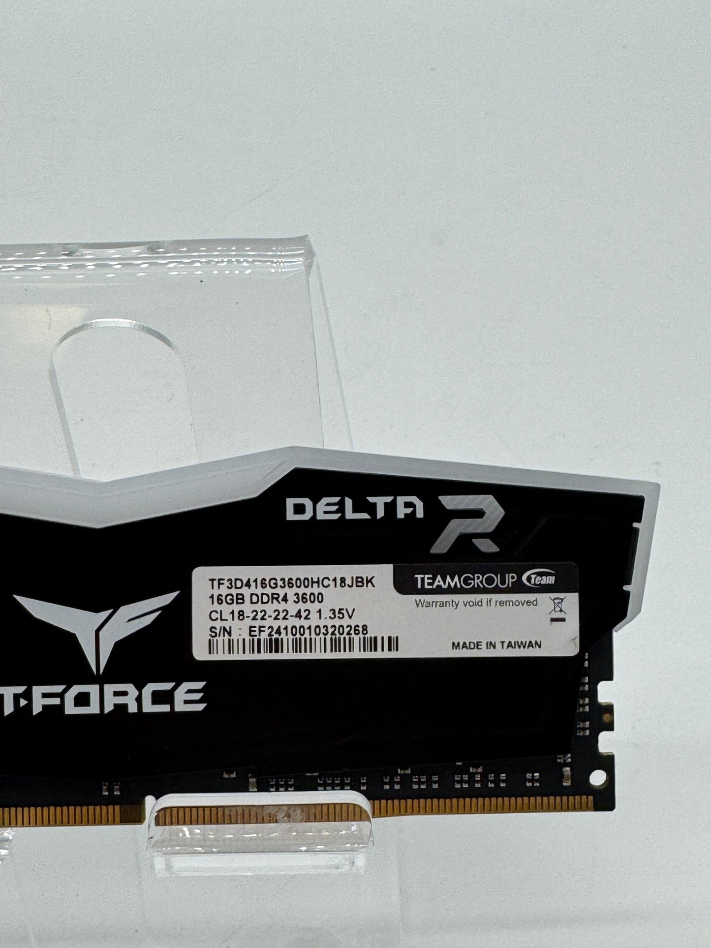 TeamGroup T-Force Delta RGB 32GB (2 x 16GB) DDR4 3600 Black RAM - Used