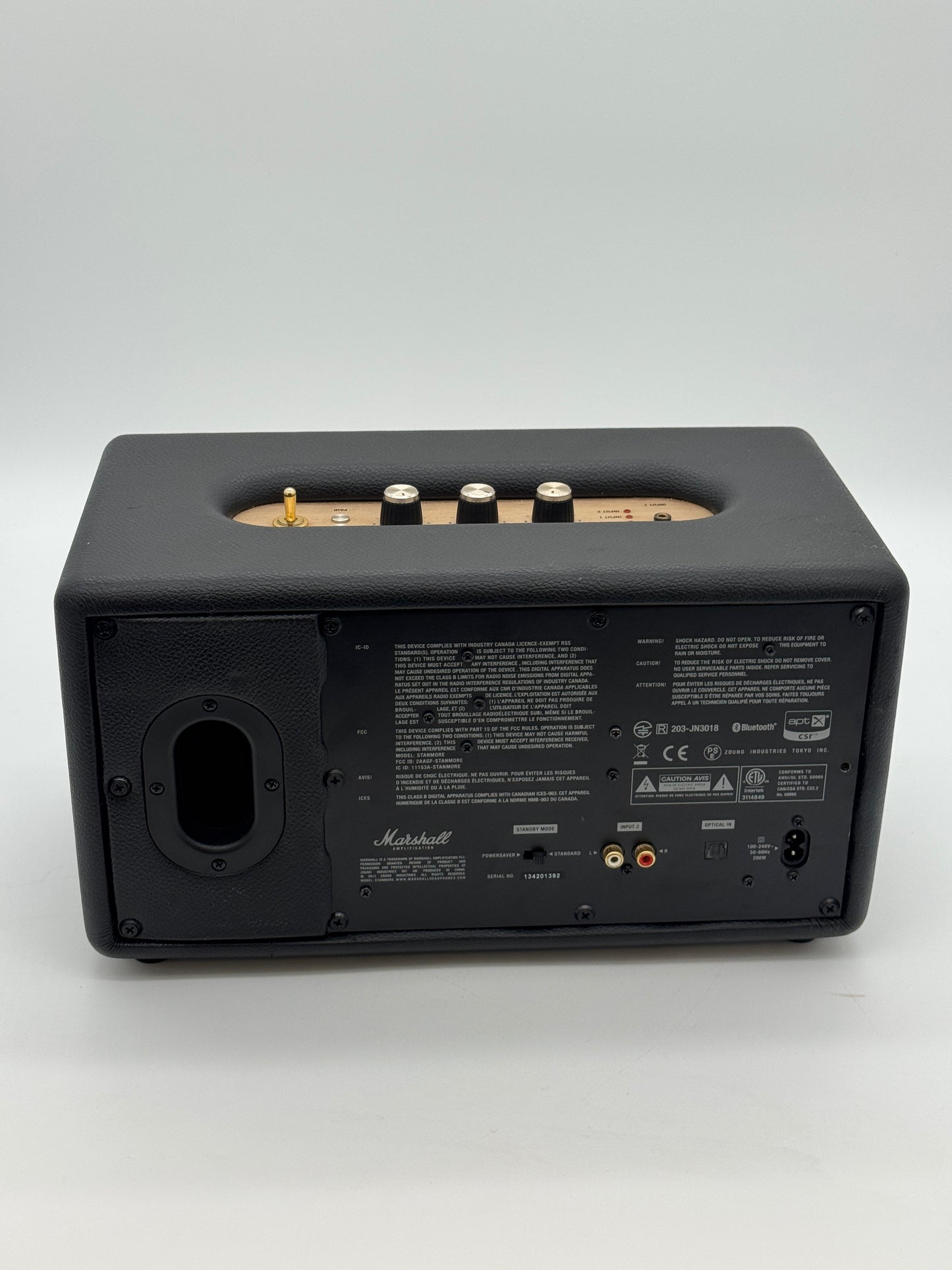 Marshall Acton Bluetooth Speaker Black (Model: STANMORE) - Broken (No Audio Output)