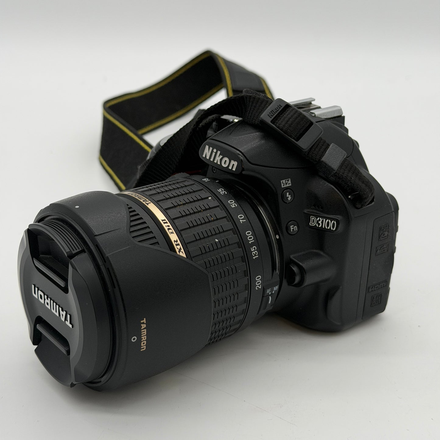 Nikon D3100 Digital DSLR Camera w/Tamron for Nikon AF 18-200mm f/3.5-6.3 IF Macro 62 A14 Lens with Hood