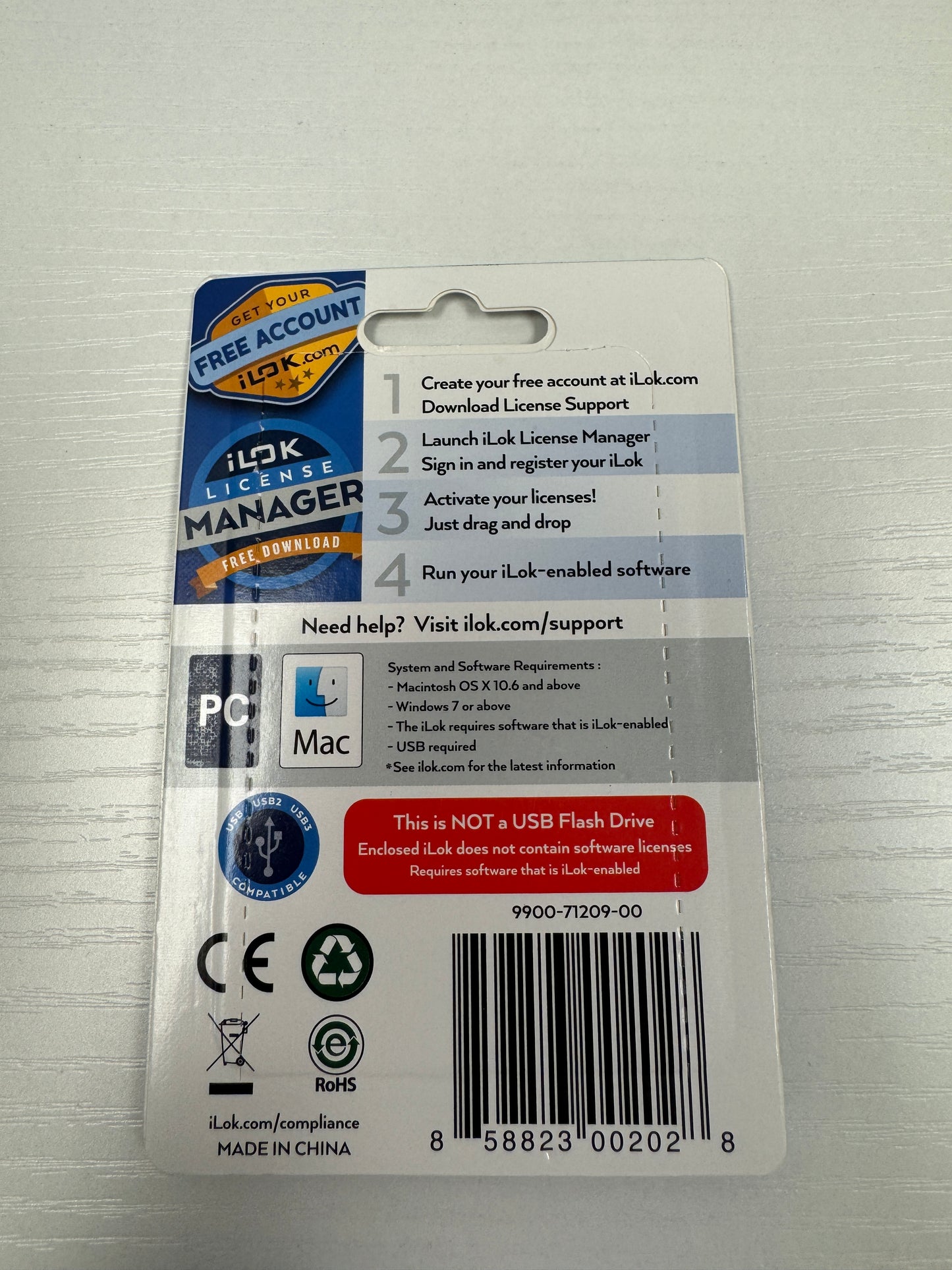PACE iLok 3rd Generation USB-A Software Authorization Smart Key Dongle Silver