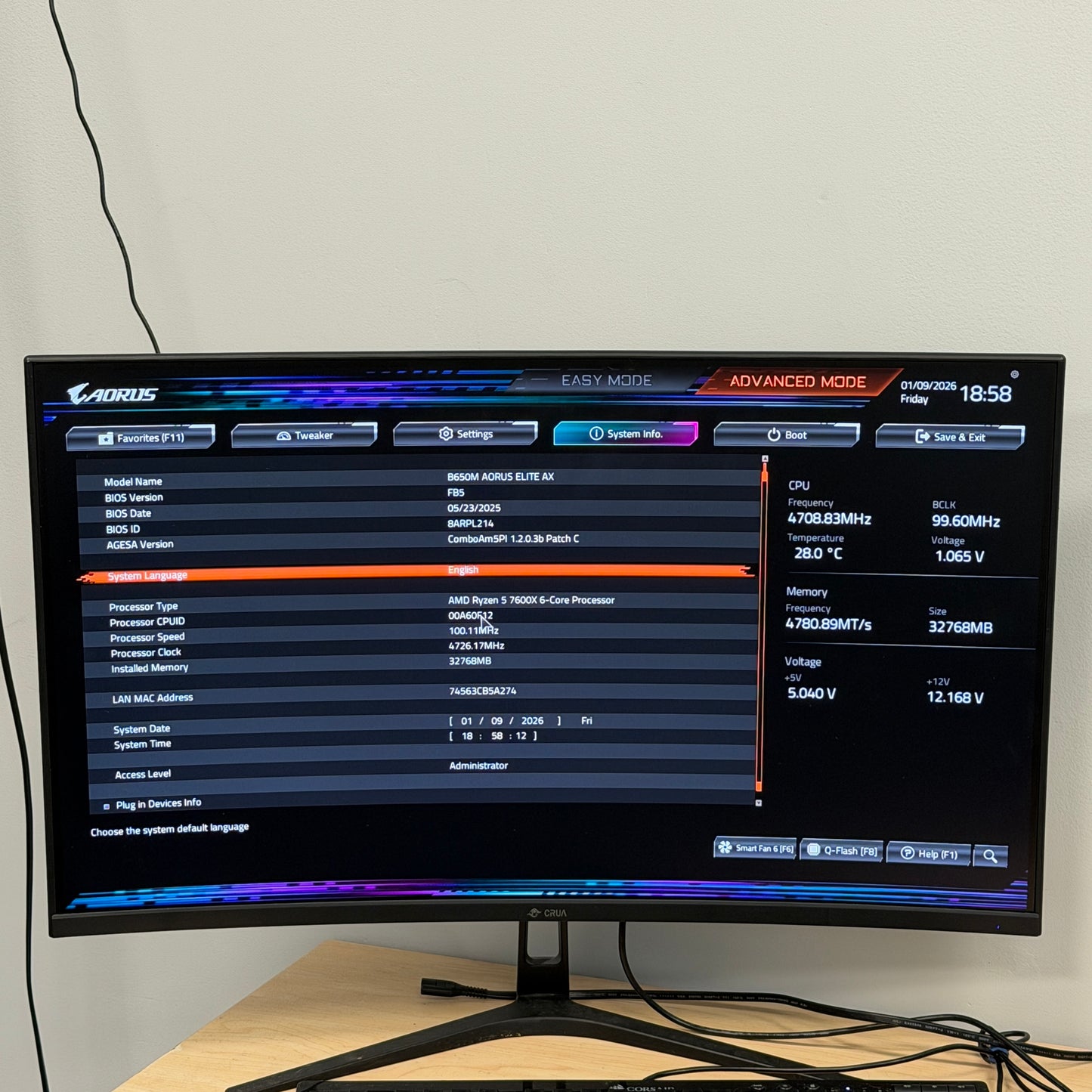 Gigabyte Aorus B650 Elite AX/&nbsp;AMD Ryzen 5 7600X3D 6-Core 12-Thread Socket AM5 CPU