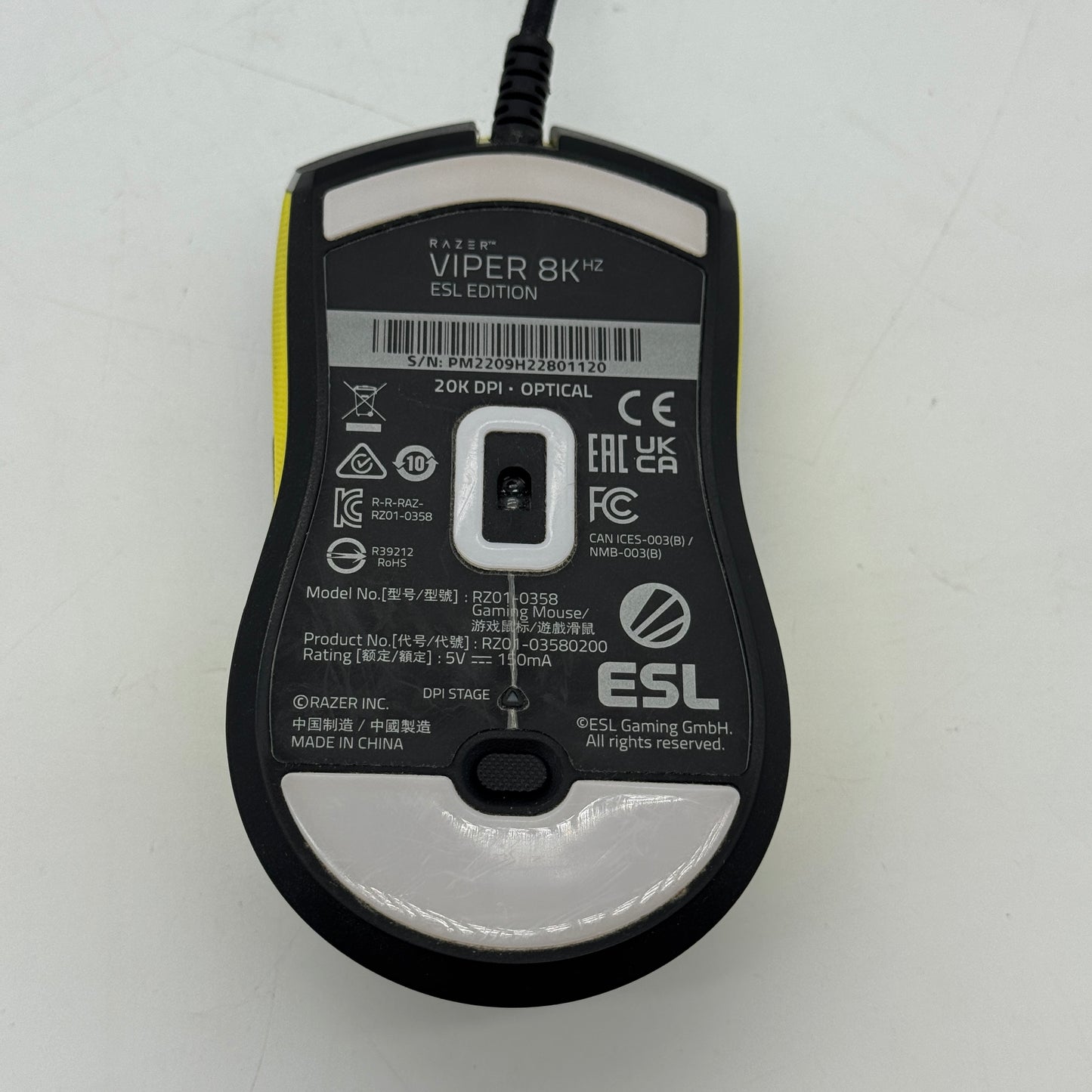Razer Viper 8K H2 ESL Edition Yellow Wired Gaming Mouse