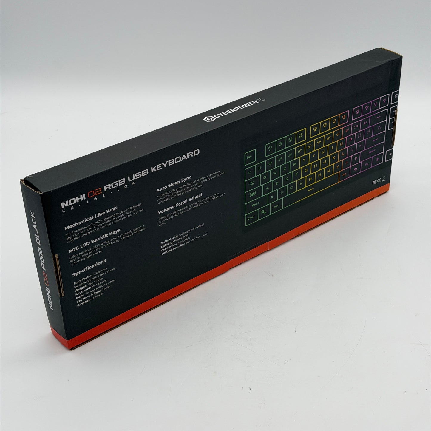 New Cyberpower Nohi 02 RGB Keyboard Black KB-161-104 For PC