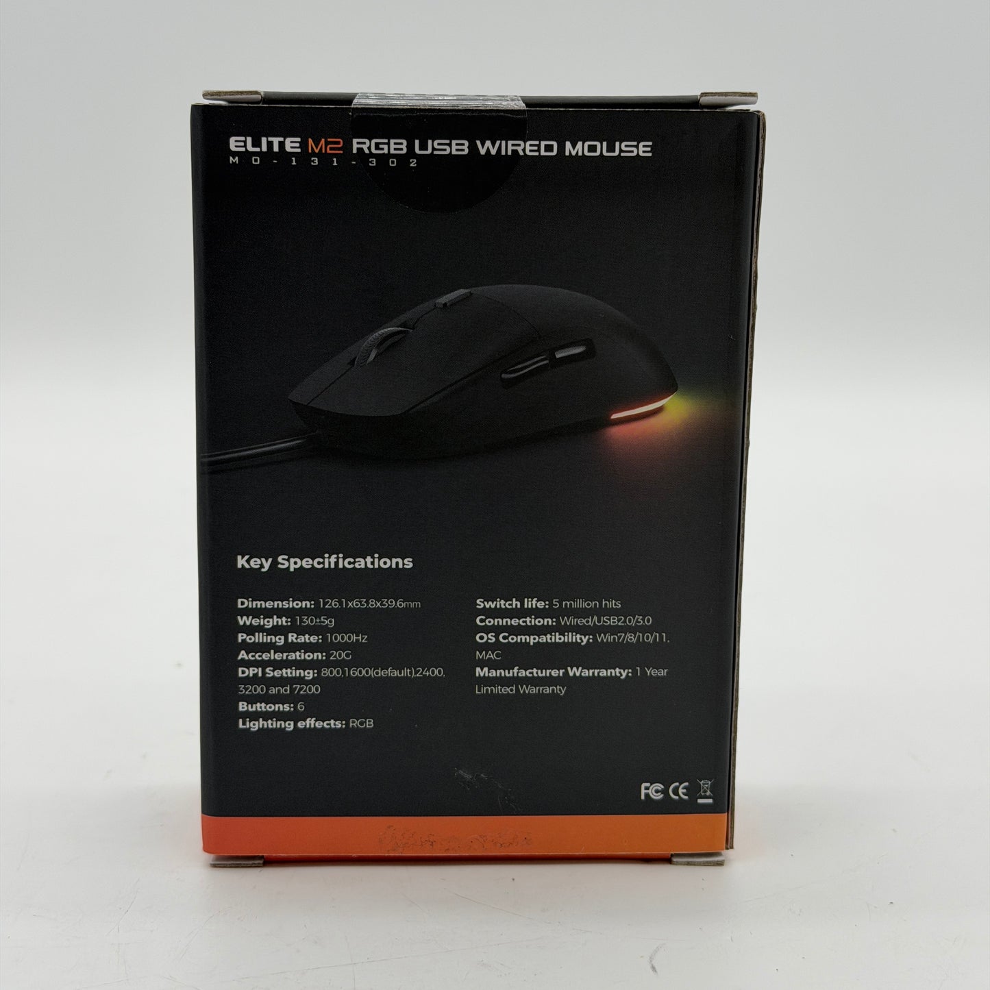 Cyberpower pc gaming mouse- Elite M2 RGB USB Mouse