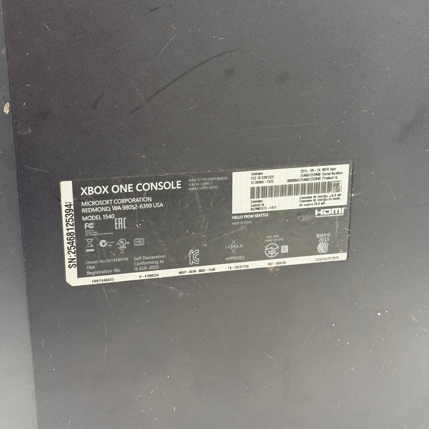Microsoft Xbox One (1540) 2013 Black Video Game Console