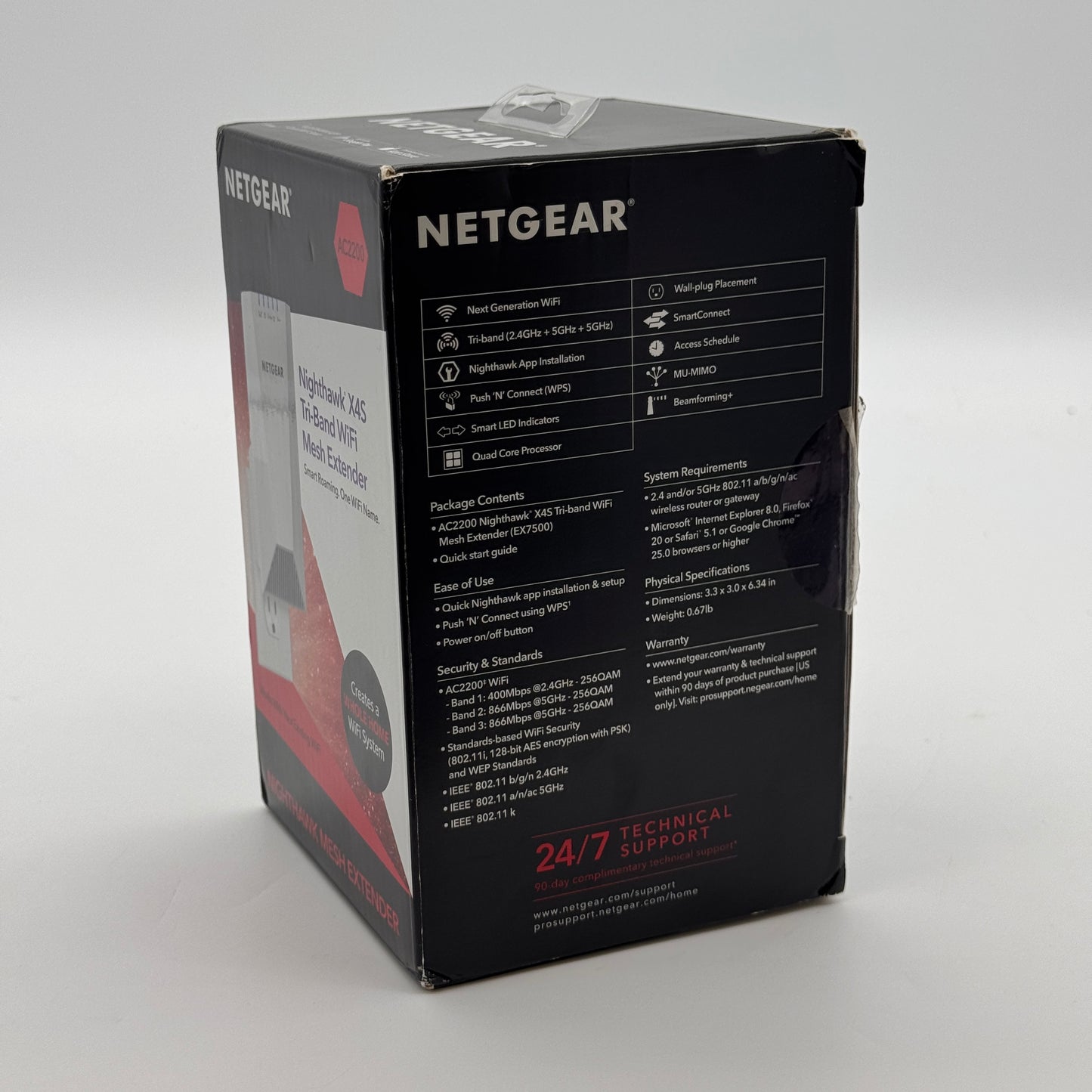 Netgear Nighthawk X4S Tri-Band WiFi Range Extender AC2200 EX7500 - Open Box - White