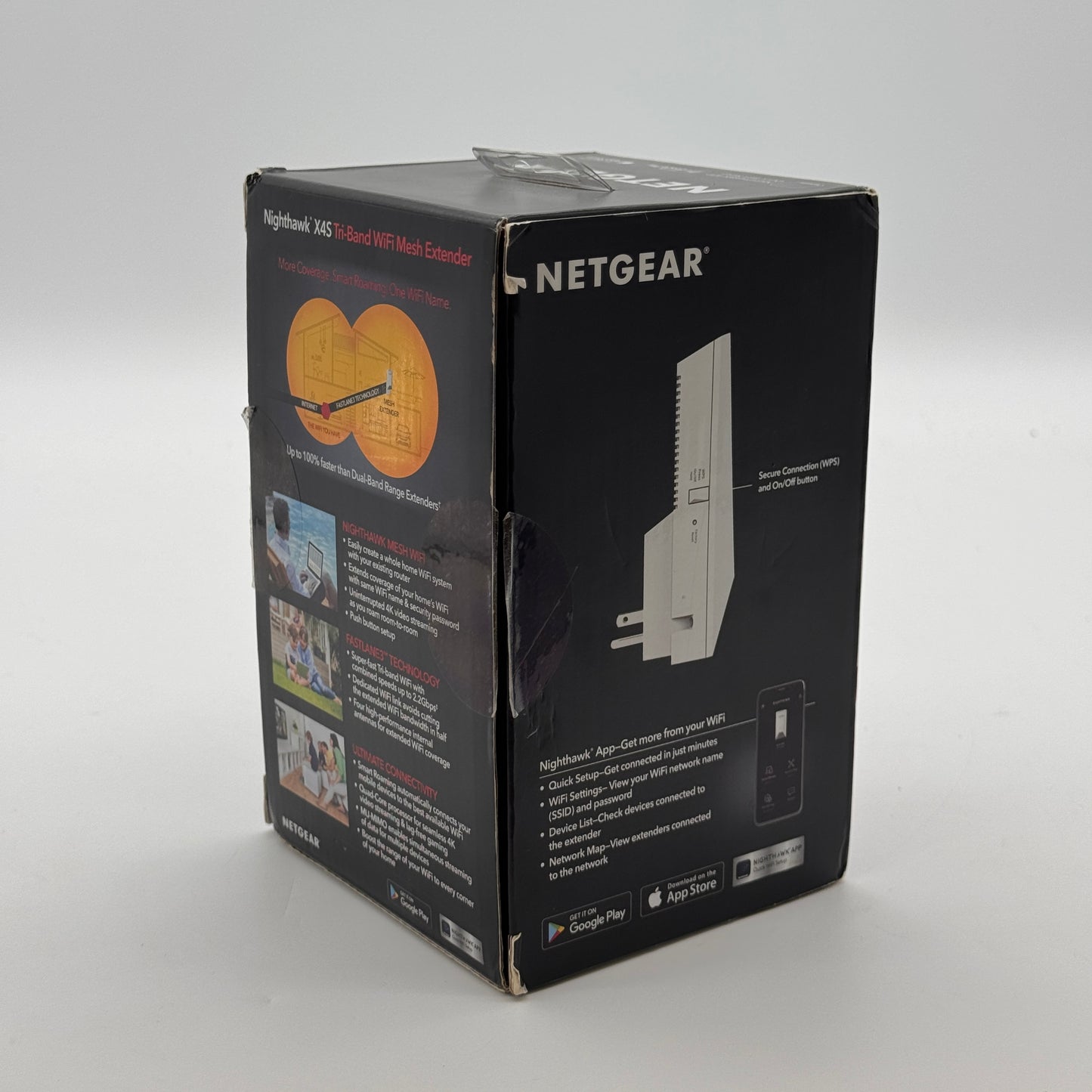 Netgear Nighthawk X4S Tri-Band WiFi Range Extender AC2200 EX7500 - Open Box - White