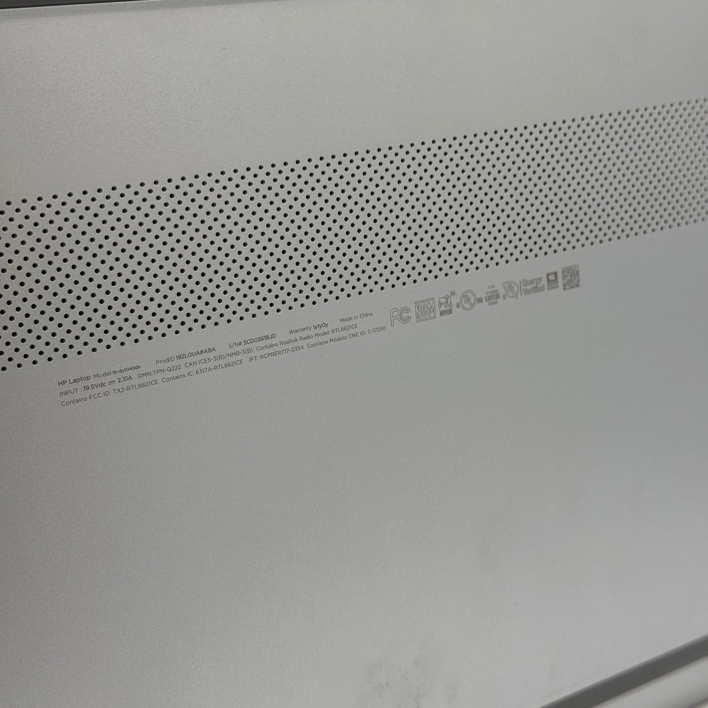 HP 15-dy1043dx 15" HD Touch Laptop - Used - A - Gray