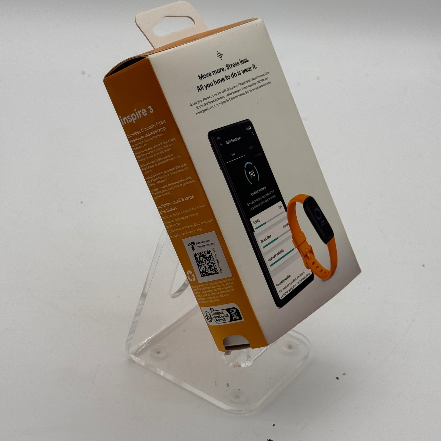 Fitbit Inspire 3 Health + Fitness Tracker Yellow/Orange FB424BKYW-US *OPEN BOX*
