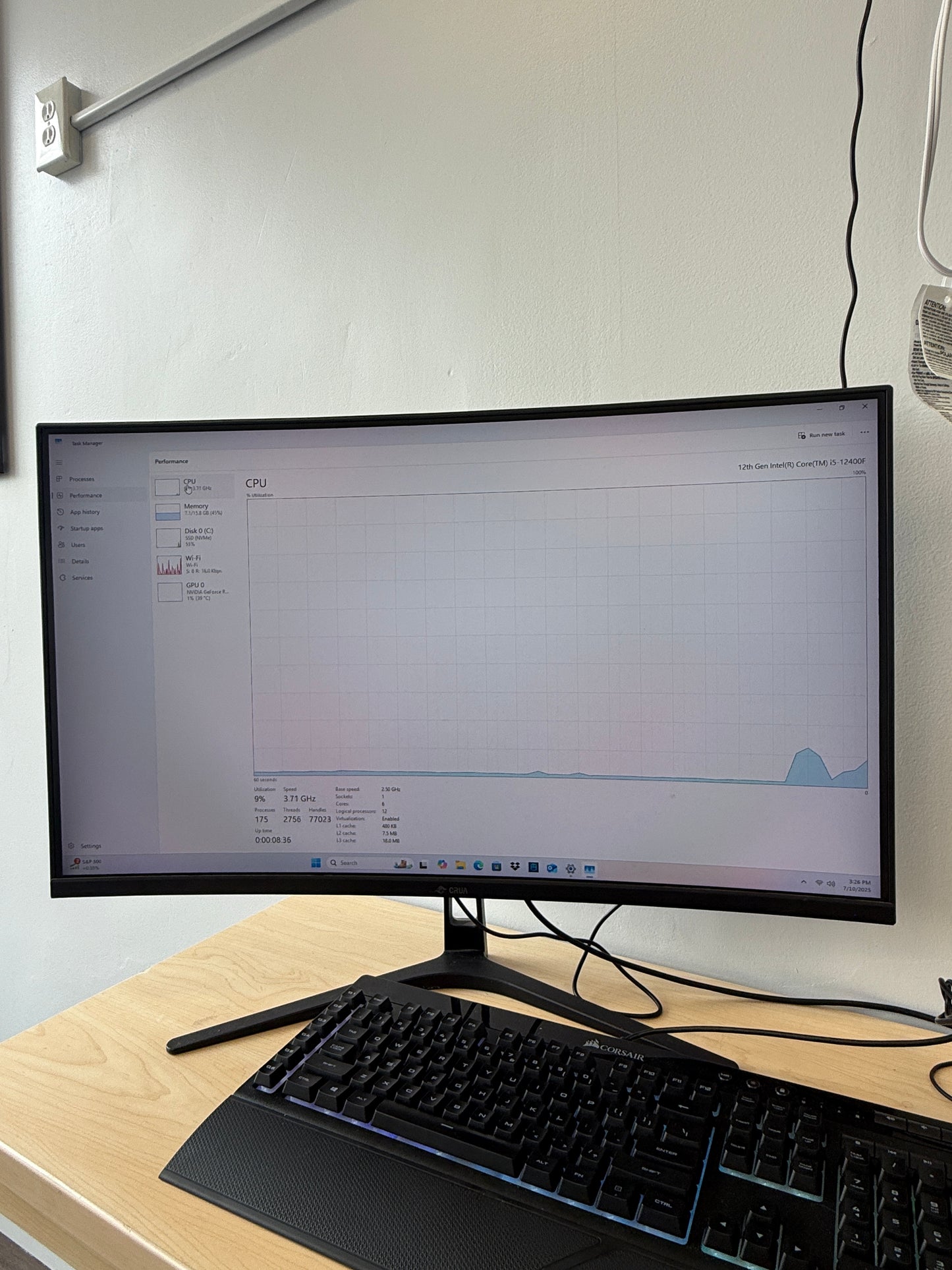 Desktop 12th Gen Intel(R) Core(TM) i5 - 12400F GeForce RTX 3050, 1TB SSD, Core i5, 16GB RAM