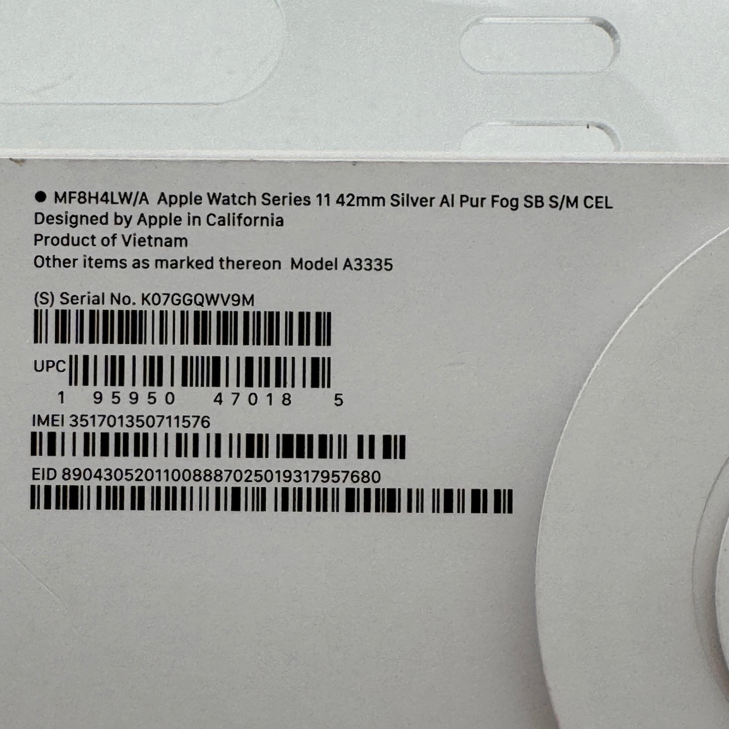 Apple Watch Series 11 42mm Cellular A3335