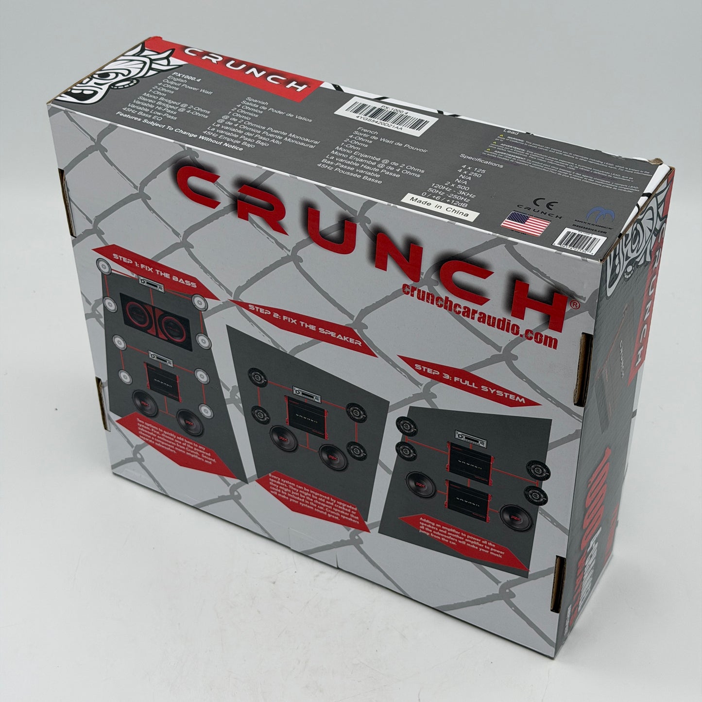 Crunch PX-1000.4 4 Channel 1000 Watt Amp Car Stereo Amplifier