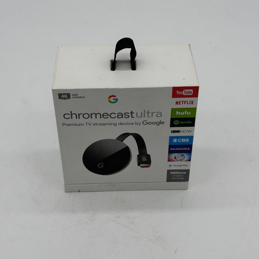 Google Chromecast Ultra 4K Digital Media Streamer Blk (GA3A00403A14) New Sealed