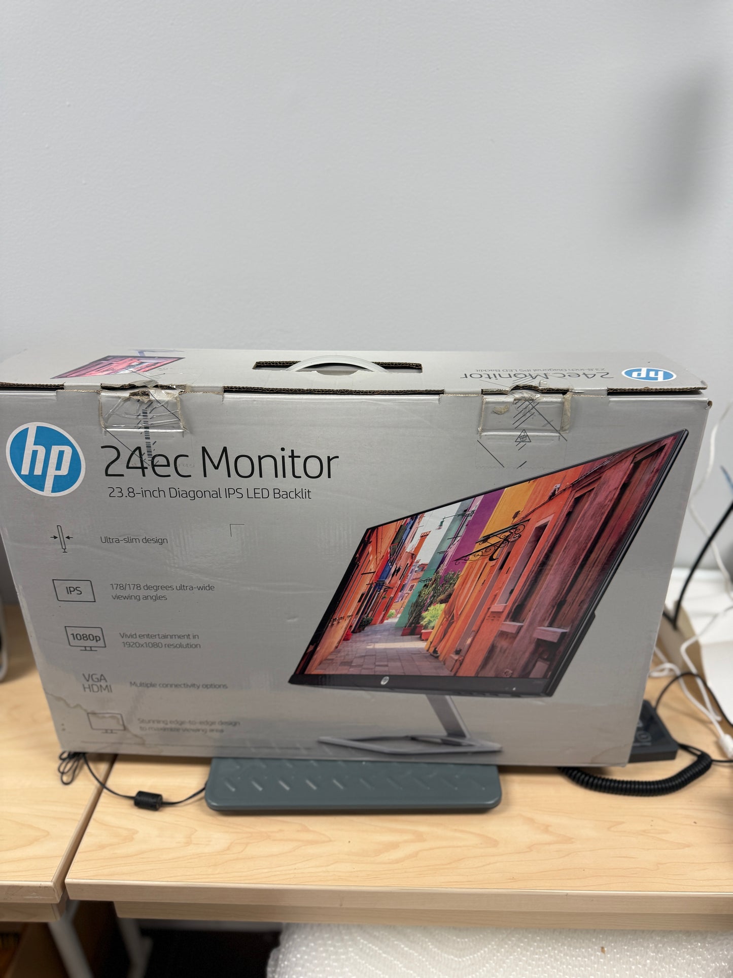 HP 24EC 23.8" IPS Full HD Monitor - Black - Used With Box