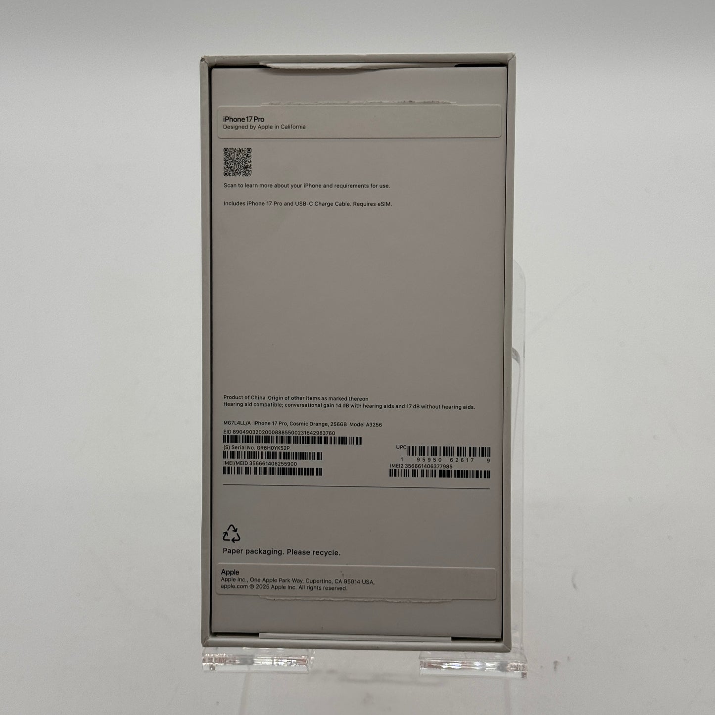 Apple iPhone 17 Pro 256GB Cosmic Orange Unlocked