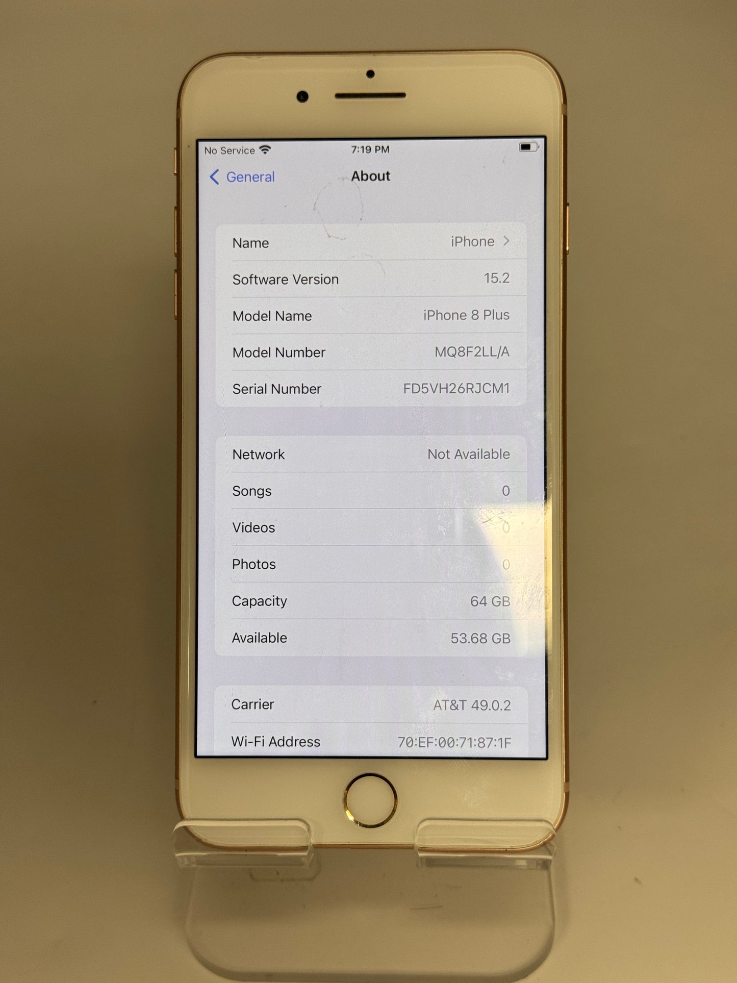 Apple iPhone 8 Plus 64GB Gold - Broken Condition