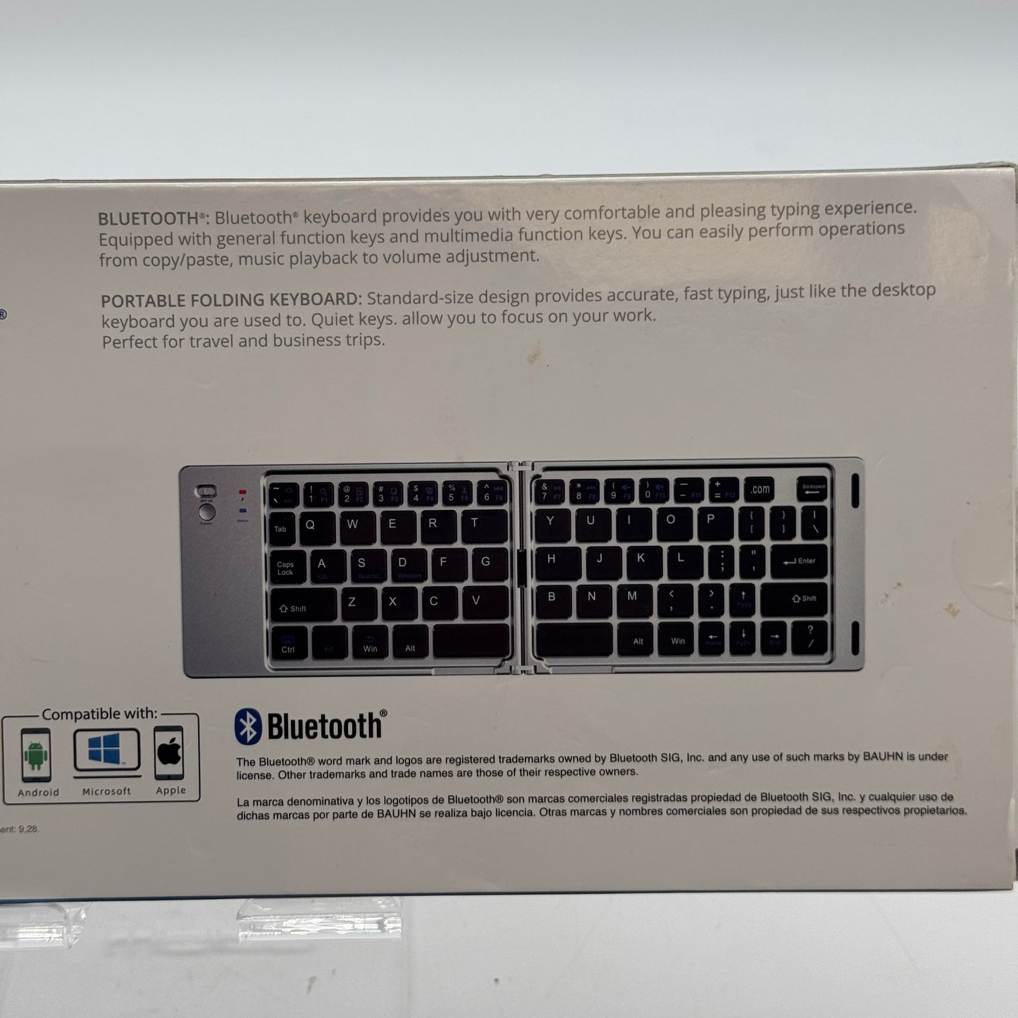 Bauhn Foldable Bluetooth Keyboard - Gray - New Open Box