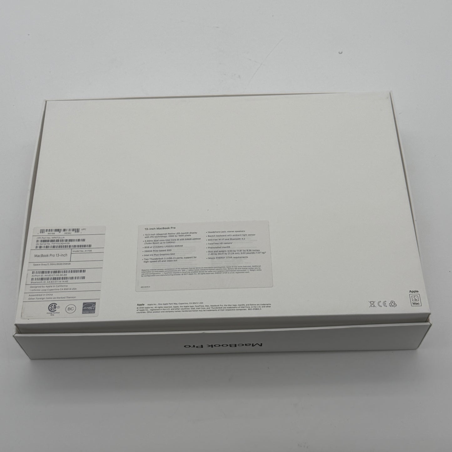 Apple MacBook Pro 13 Mid-2017 A1708 Core i5-7360U 8GB RAM 256GB SSD 3 cycles!