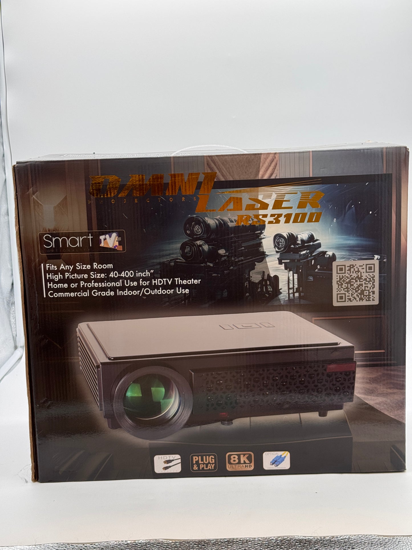 Omni Laser RS3100 Projector 8K Ultra HD Gray New In Box