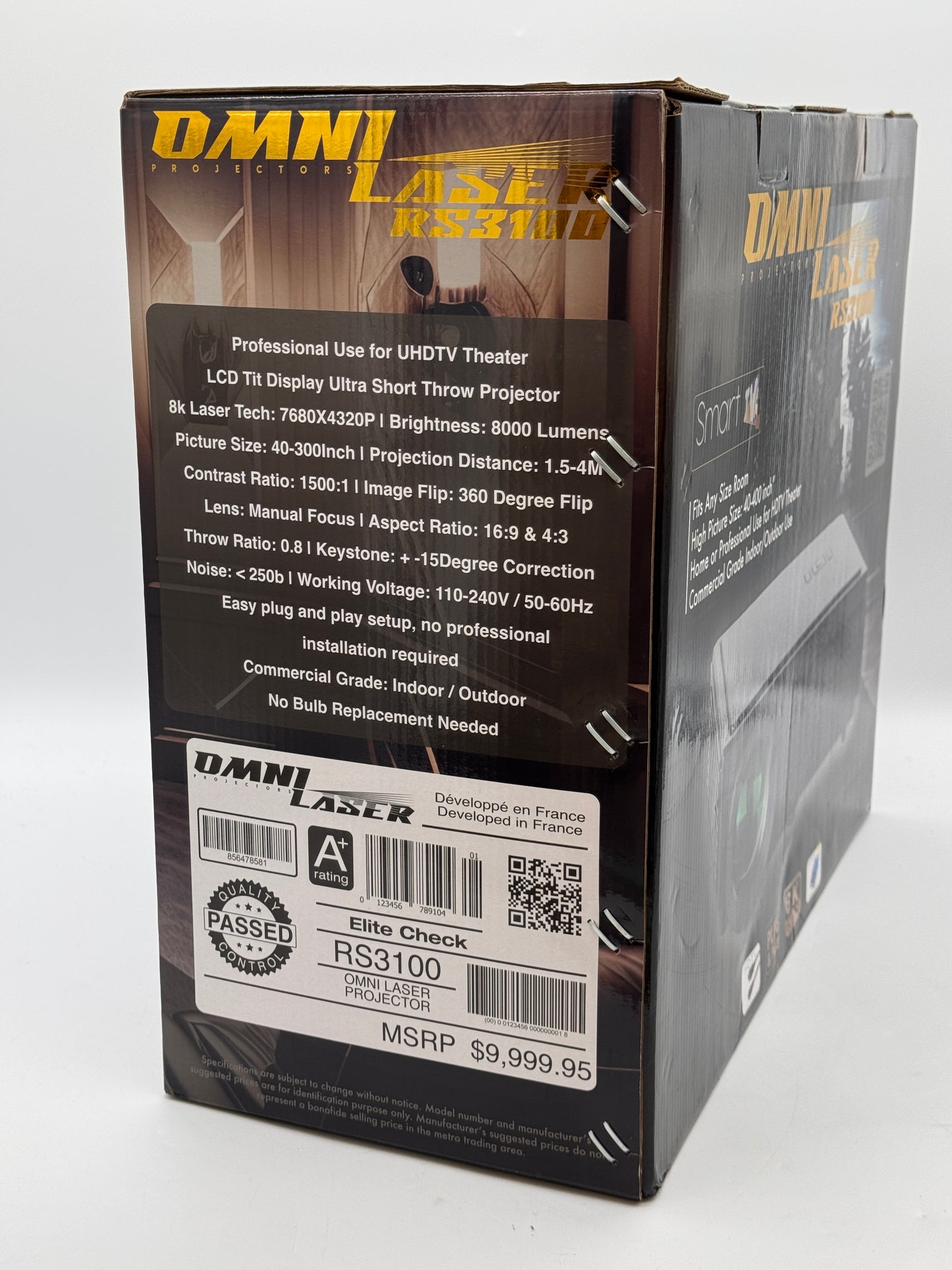 Omni Laser RS3100 Projector 8K Ultra HD Gray New In Box